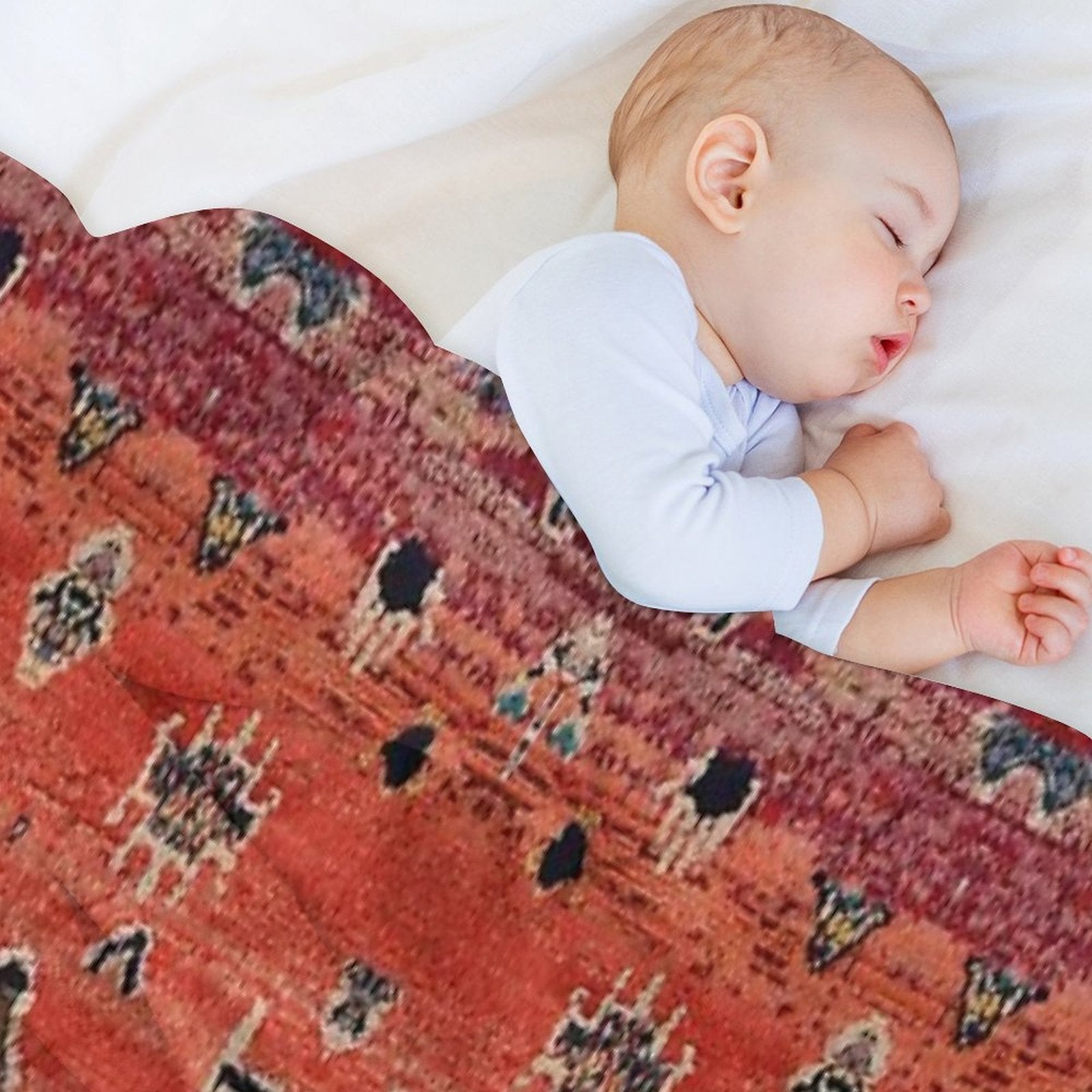 Traditional Oriental Moroccan Rug Compact Throw Blanket