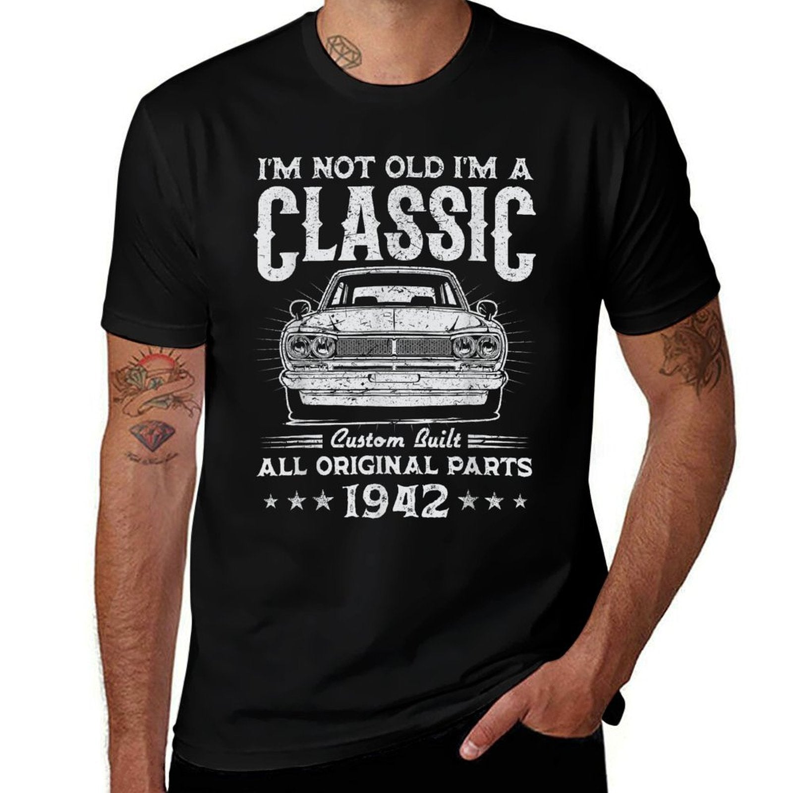 83 Year Old Gifts Vintage Classic Car 1942 83rd Birthday  Moisture-wicking T-Shirt