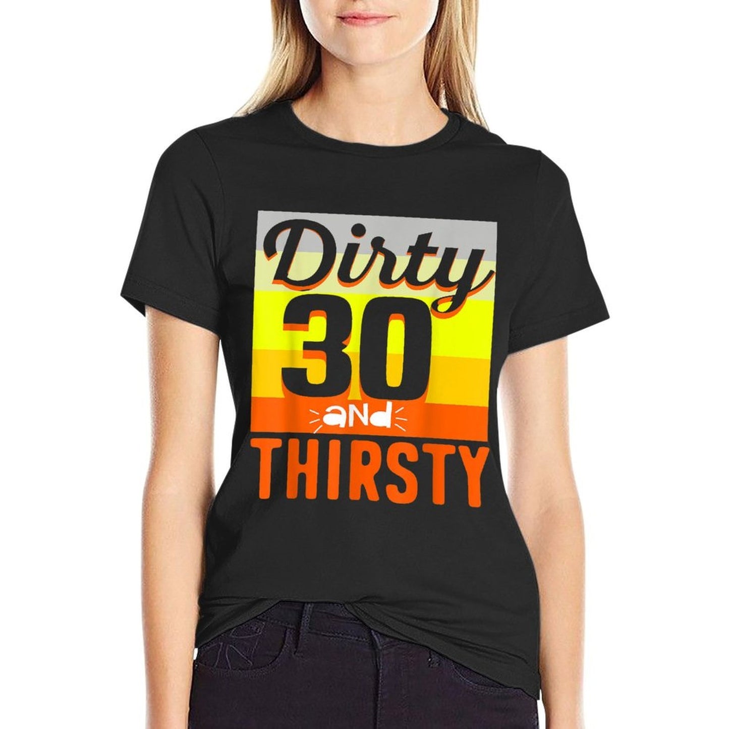 1989 Vintage Dirty Thirty & Thirsty 30th Birthday Oversized Silhouette T-Shirt