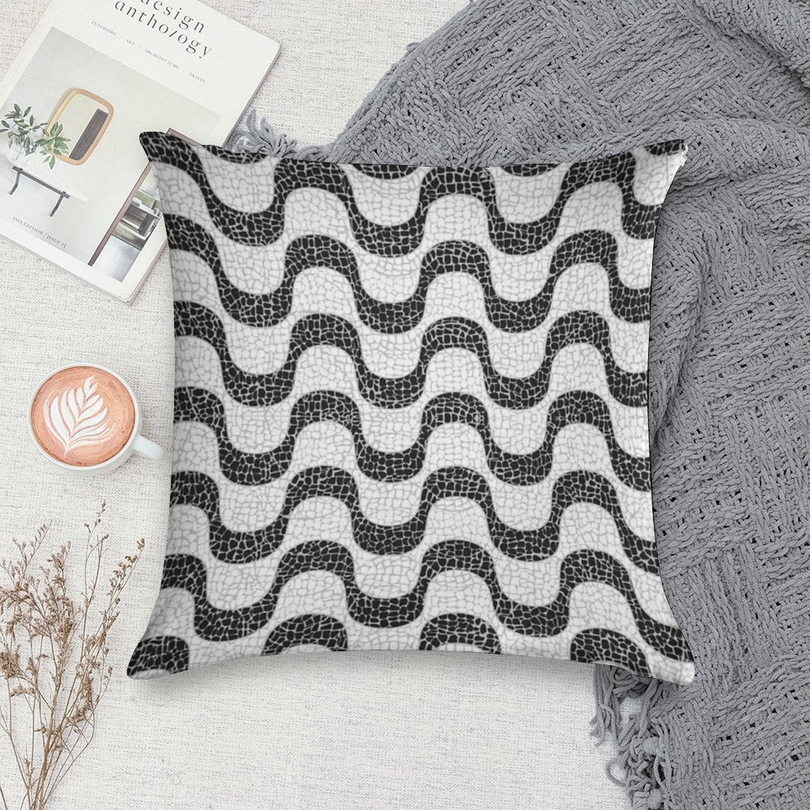 The Magic of Copacabana Sidewalk Theme Soft Gift Ready Throw Pillow