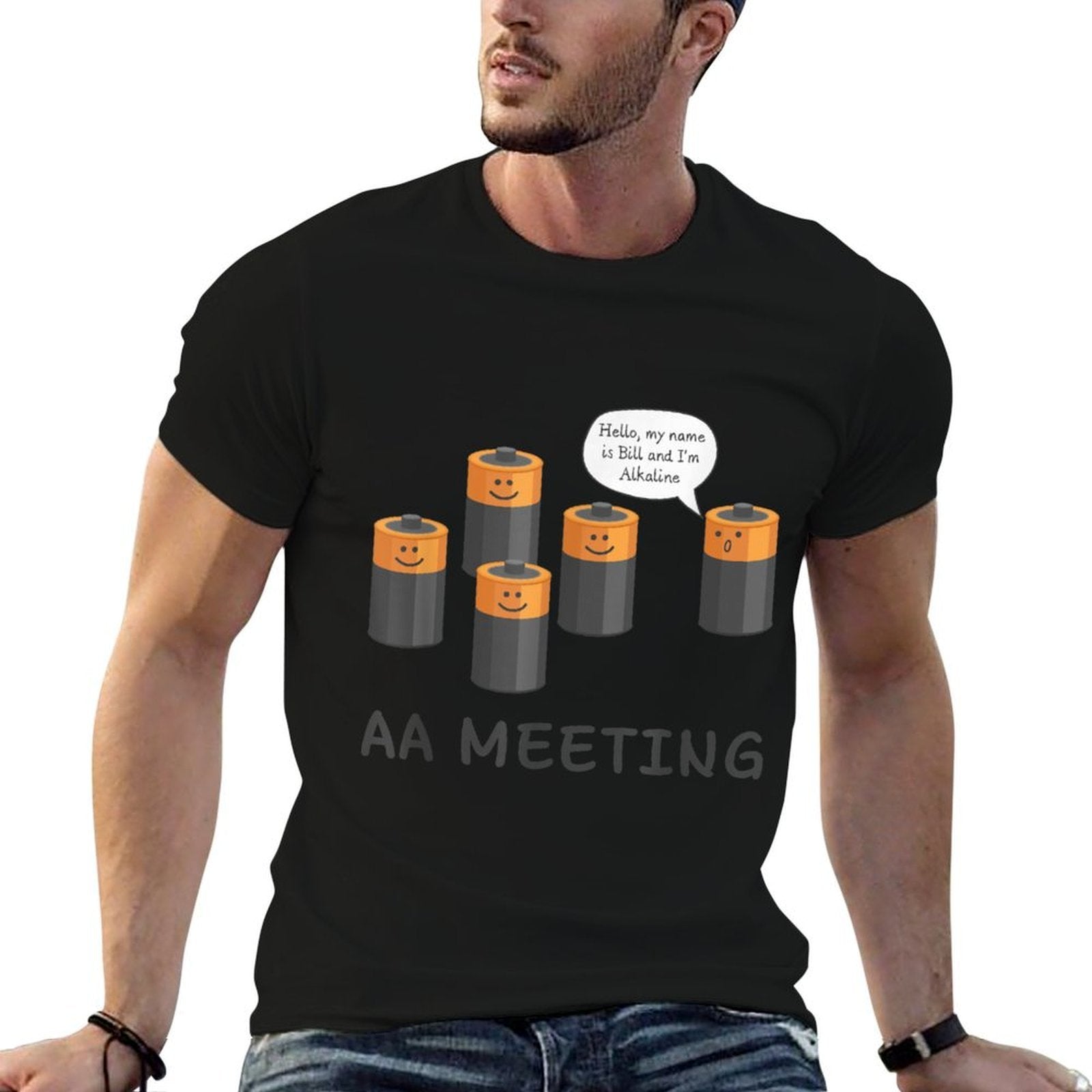 AA Meeting Cute Battery Funny Sarcastic Humor  Durable T-Shirt