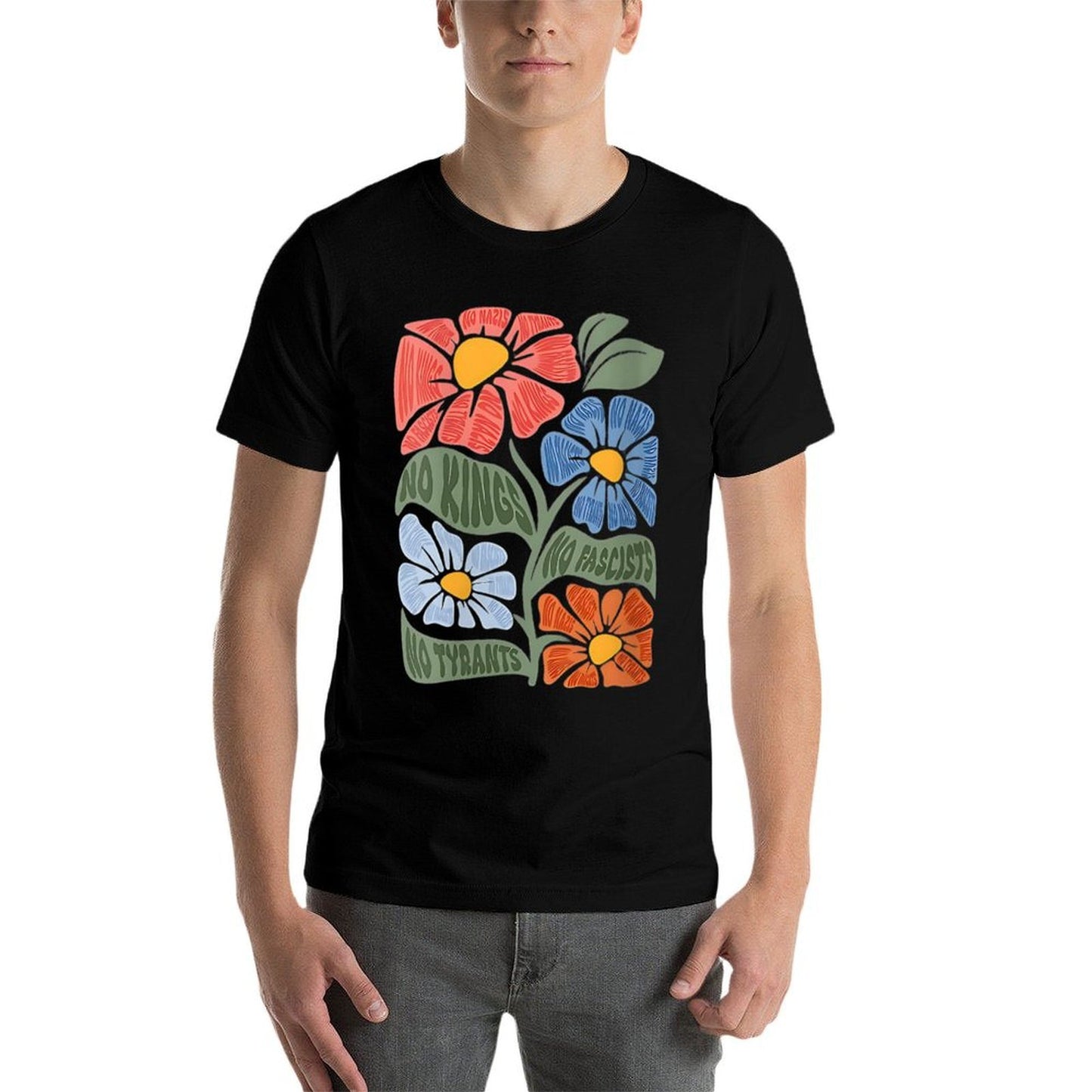 Womens No Kings No Fascists No Tyrants No Nazis Cotton T-Shirt