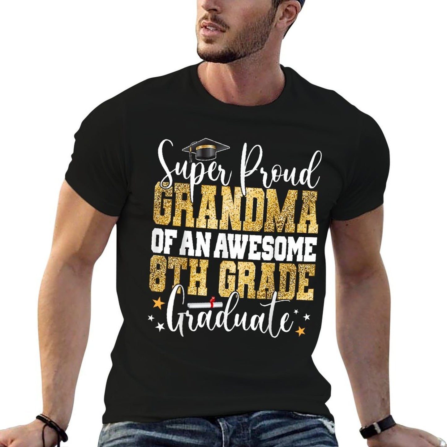 Super Proud GRANDMA of An Awesome 8th Grade Graduate 2023 Slim-fit Cut T-Shirt