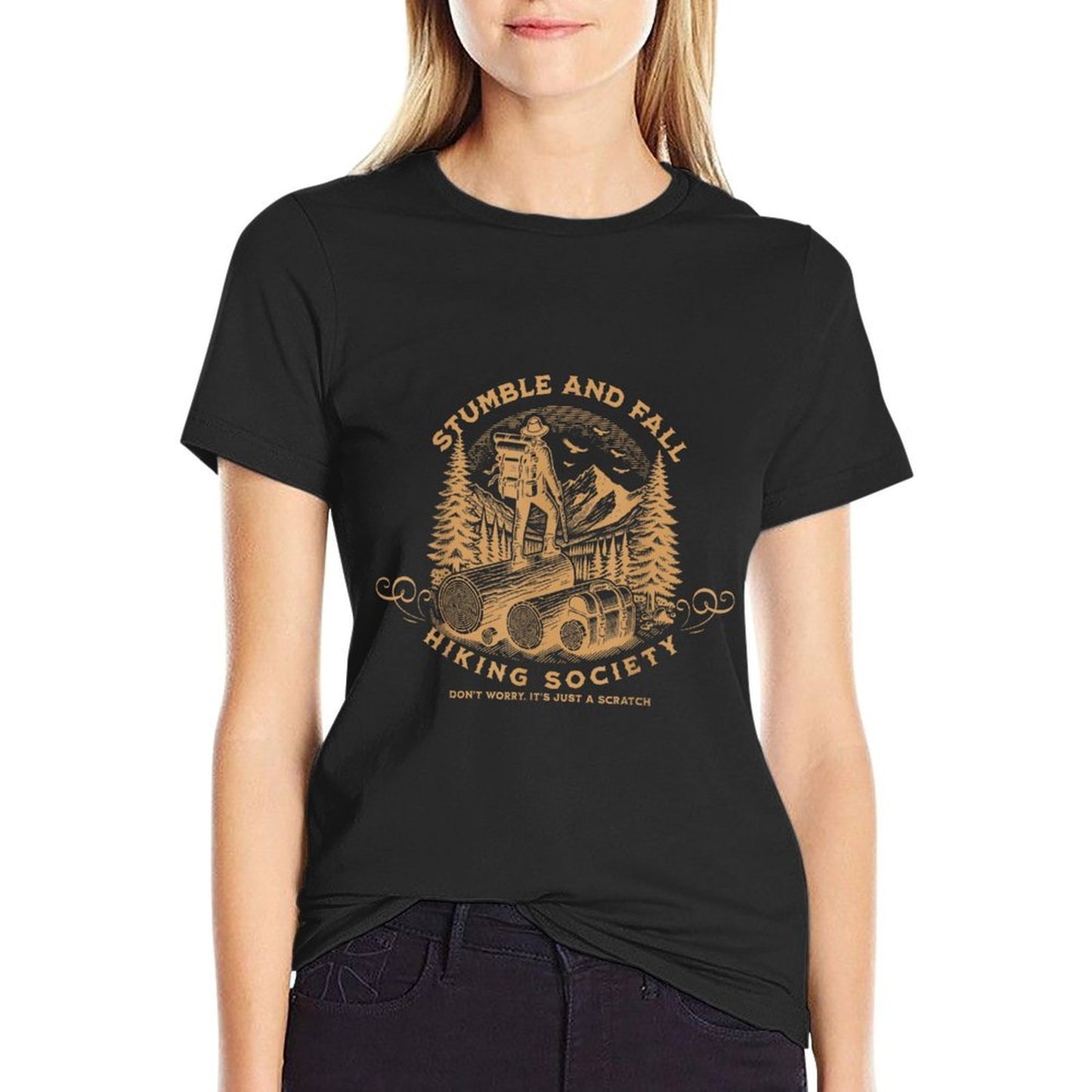 Stumble And Fall Hiking Society Dont Worry Cotton T-Shirt