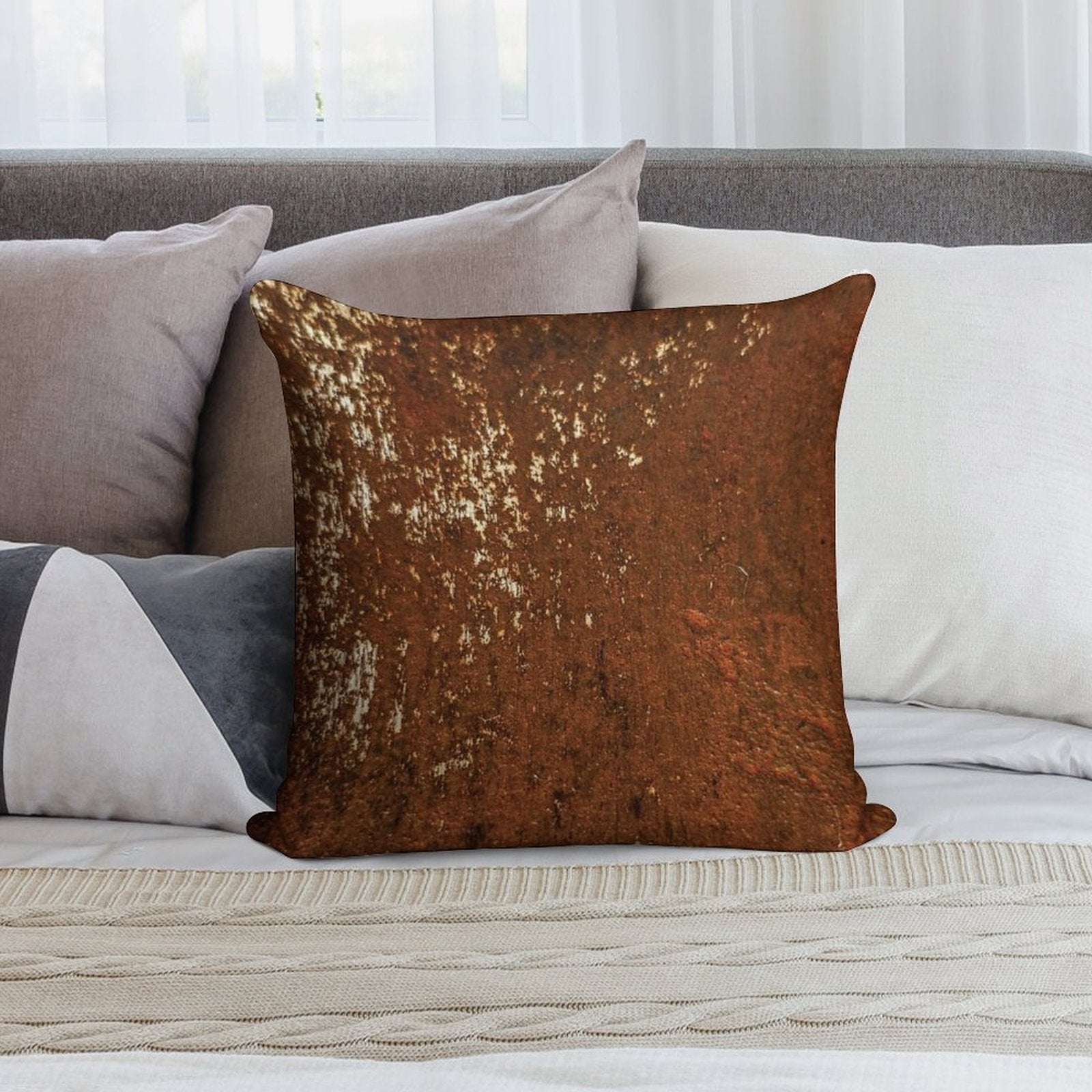 Rust 3 Soft Anti-Pilling Throw Pillow