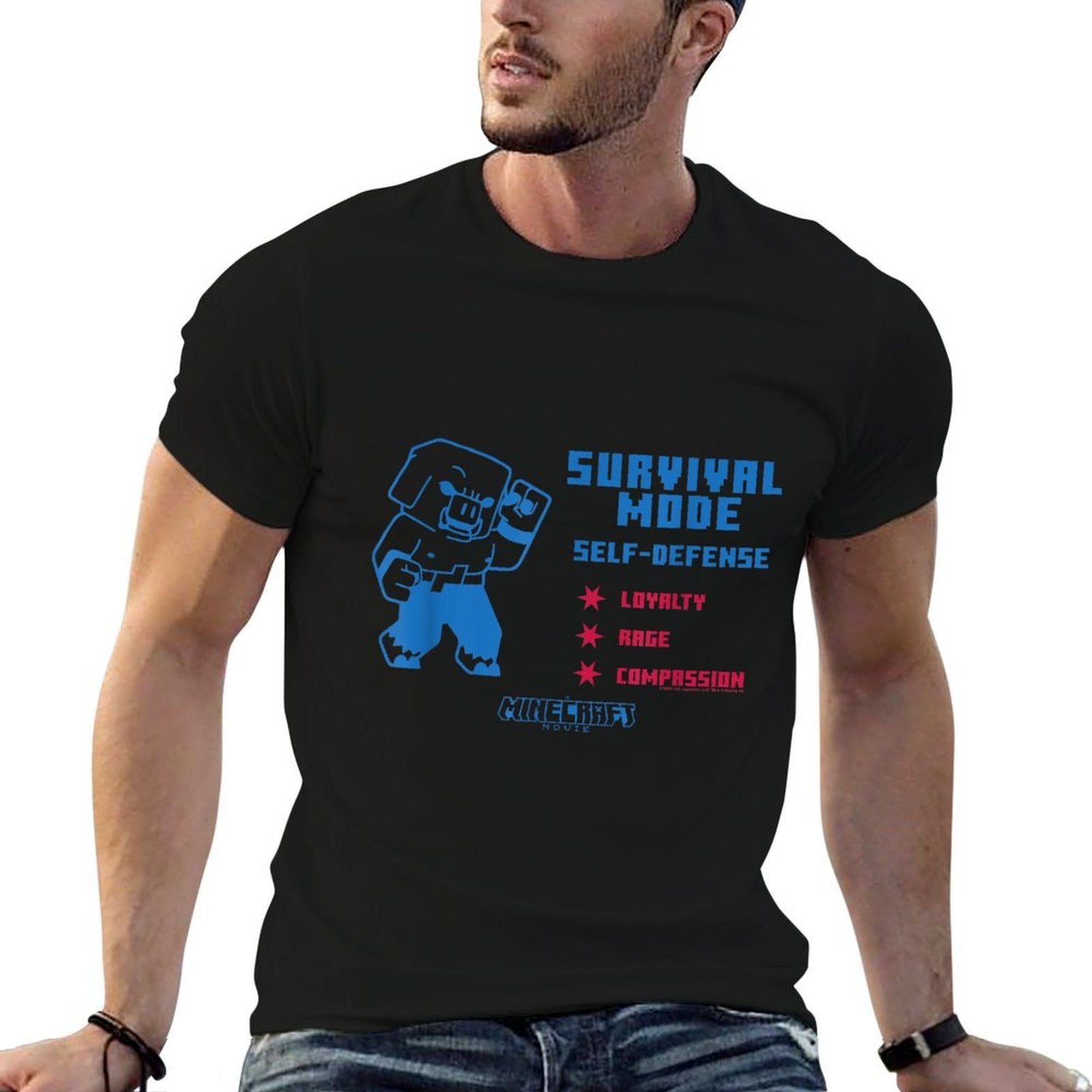 A Minecraft Movie Survival Mode Self-Defense School Ad  Graphic-printed T-Shirt