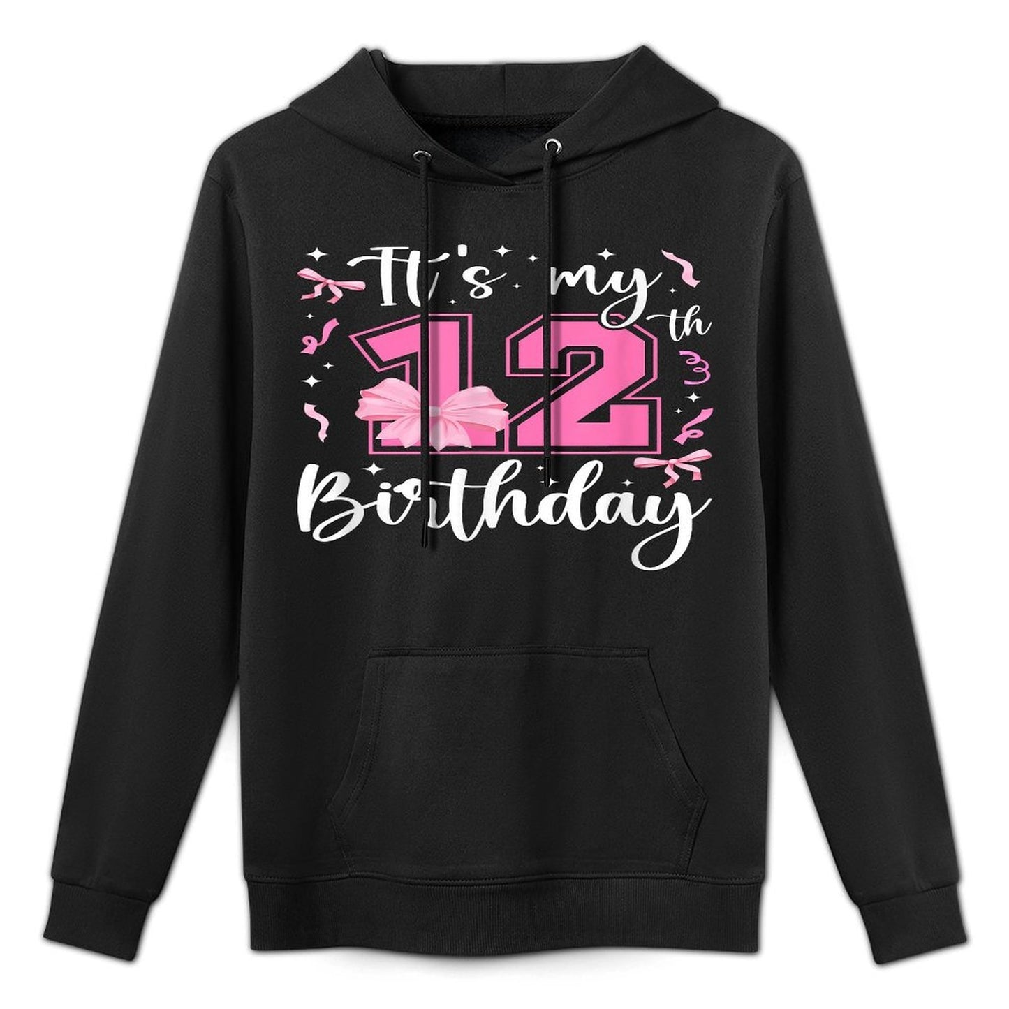 12th Coquette Themed Birthday Twelve Year Old Girl Bow Shrink-Resistant Hoodie
