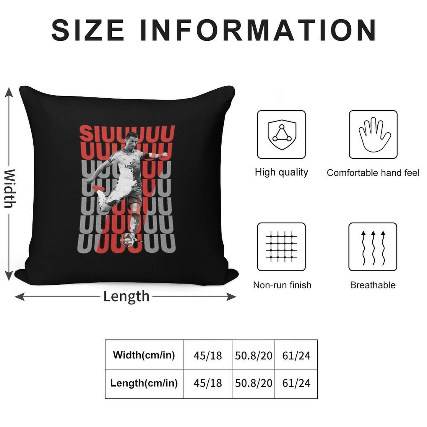 Siuuuuuu Cristiano Ronaldo Soft Anti-Pilling Throw Pillow