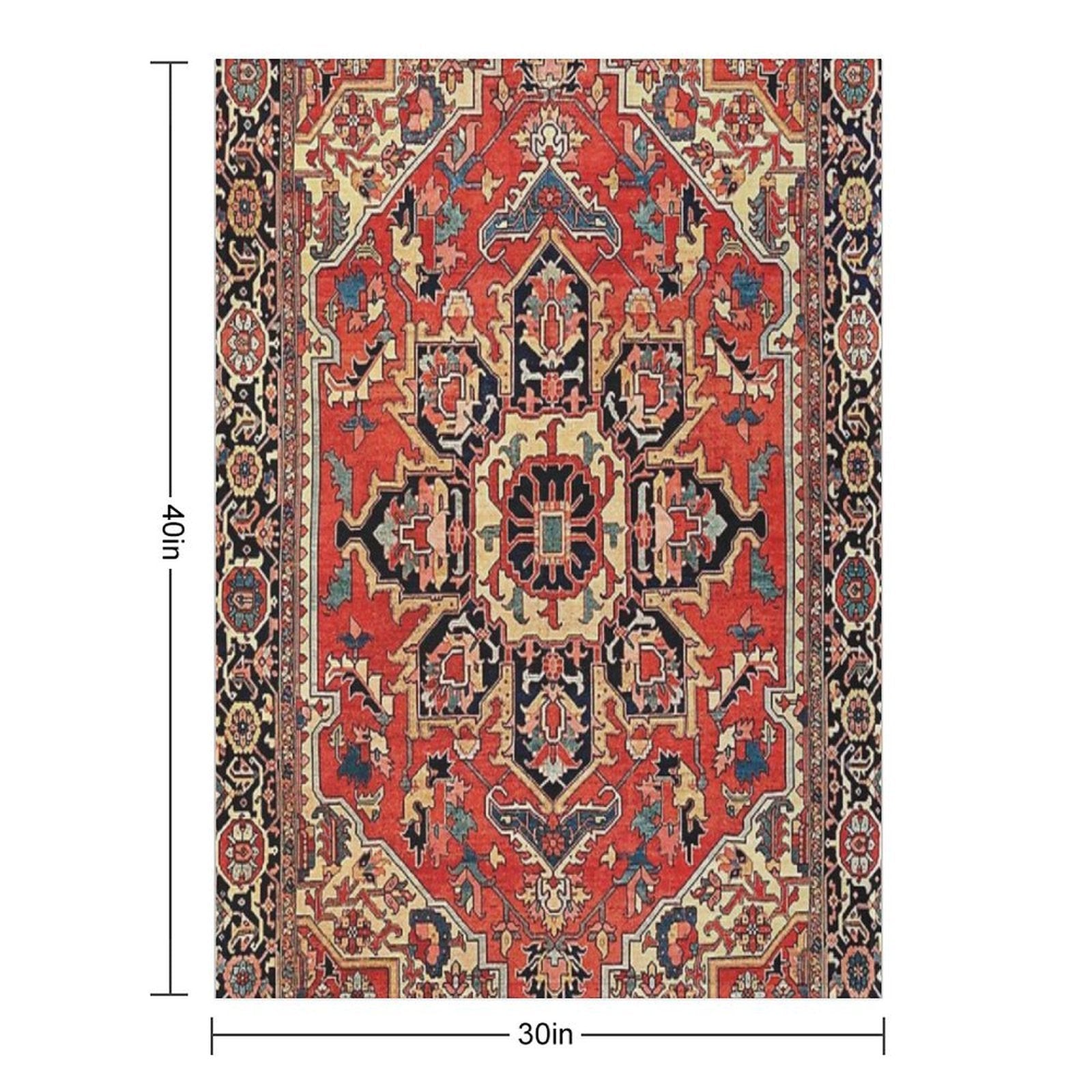 Serapi Antique Persian Carpet Print Plush Throw Blanket