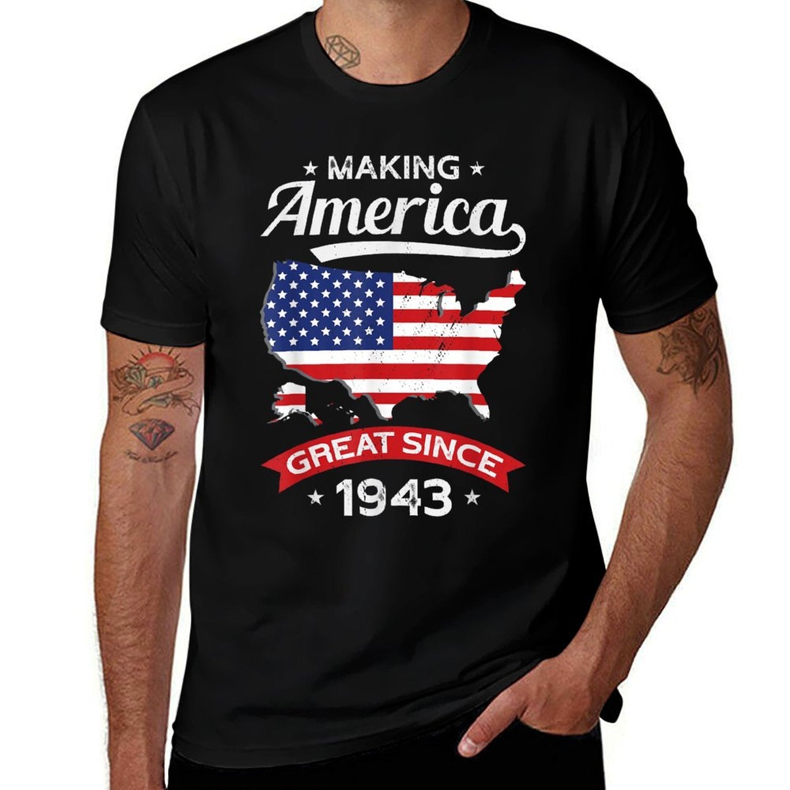 80th Birthday Making America Great Since 1943  Lightweight T-Shirt