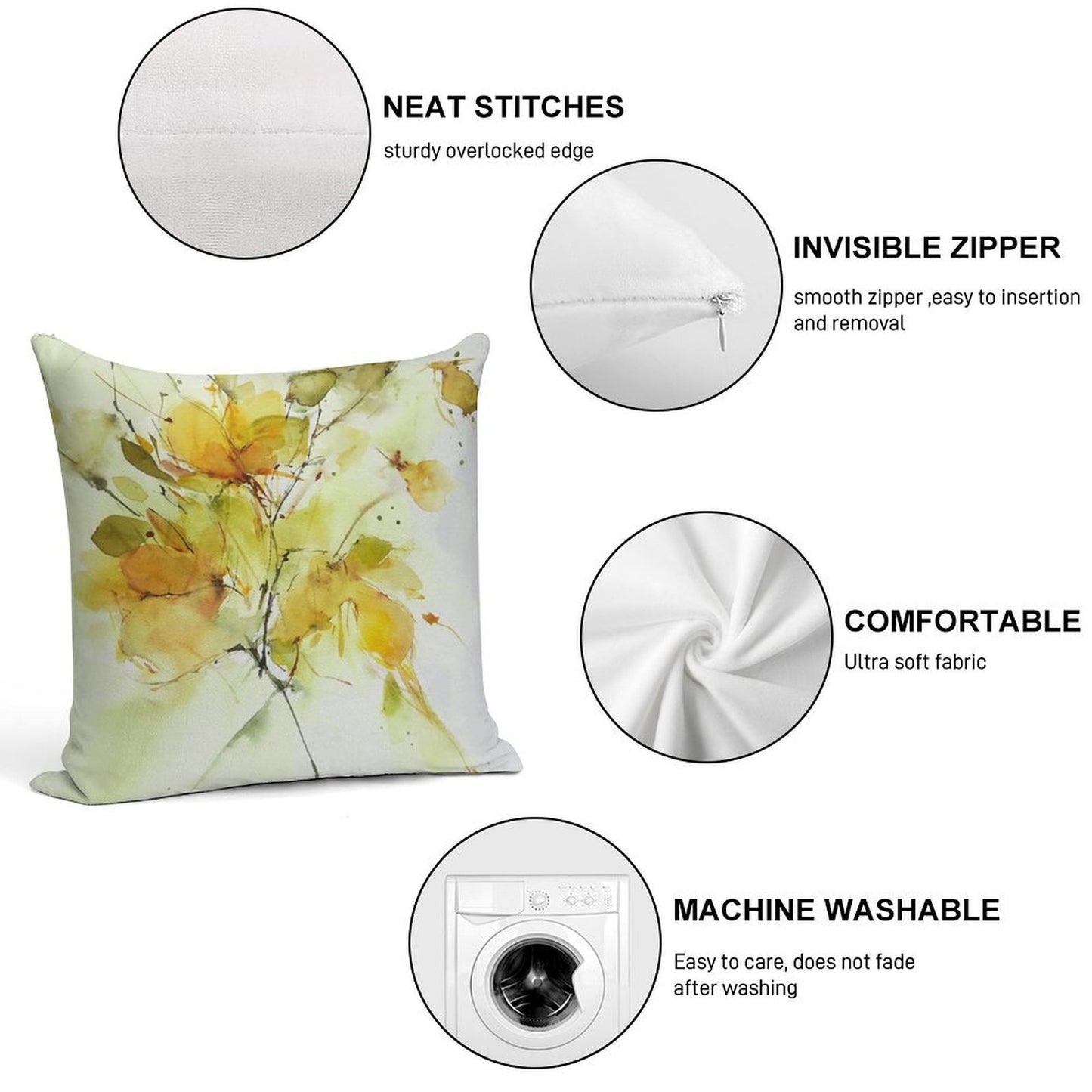 Yellow Joy Soft Gift Ready Throw Pillow