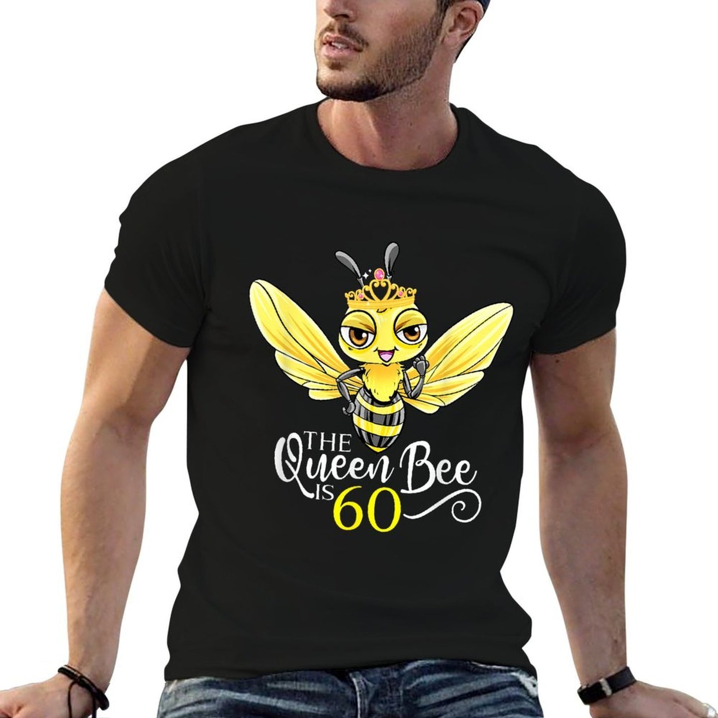 The Queen Bee Is 60 Honeybee Hive 60th Birthday Women Graphic-printed T-Shirt