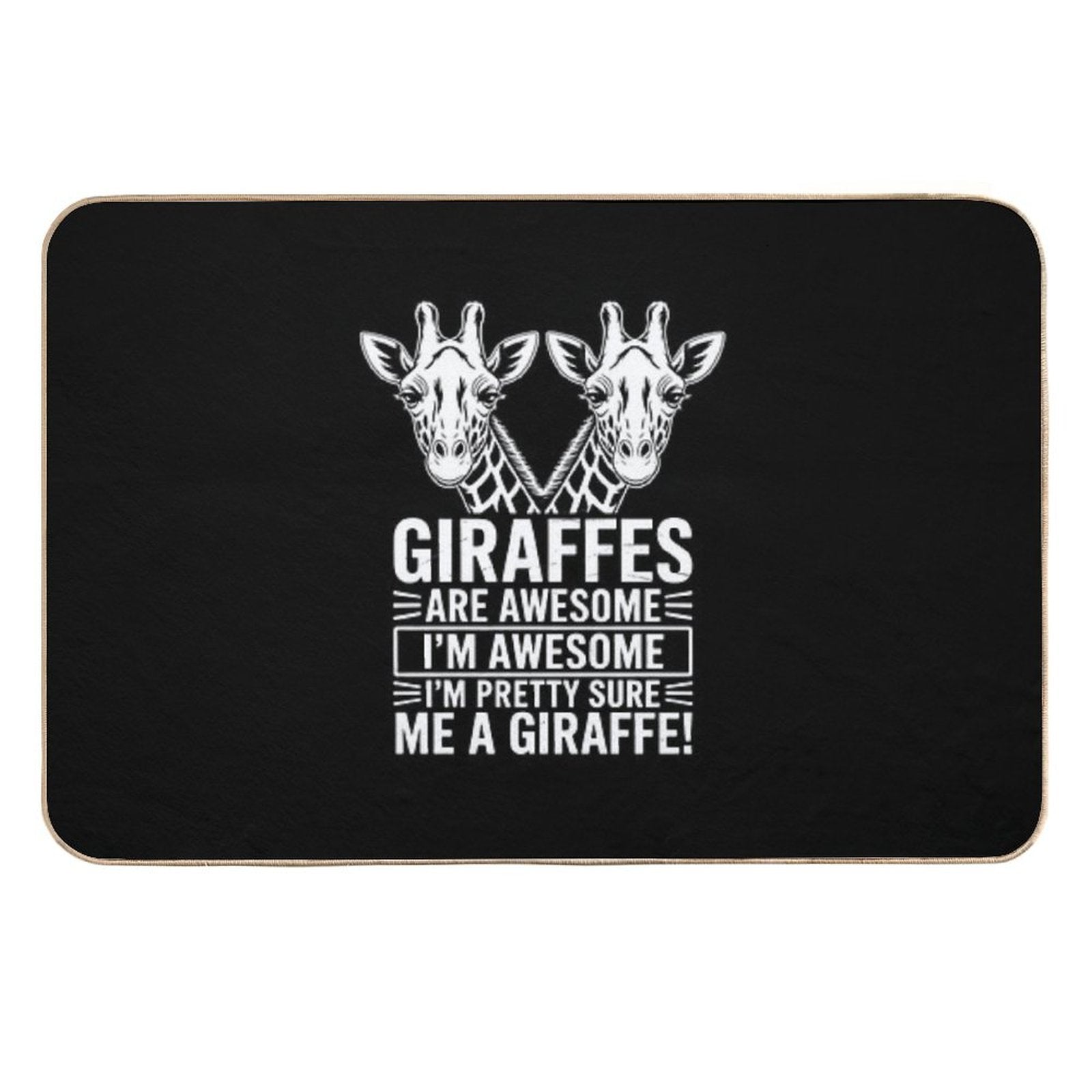 Cute Giraffe Quote Graphic Saying Zoo I Love Giraffes  Repositionable Bath Mat