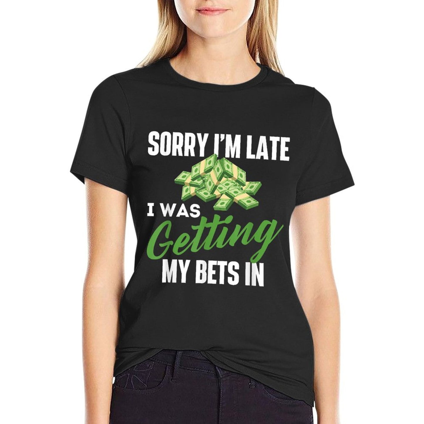 Sorry Im Late I Was Getting My Bets In - Sports Betting Heathered Texture T-Shirt