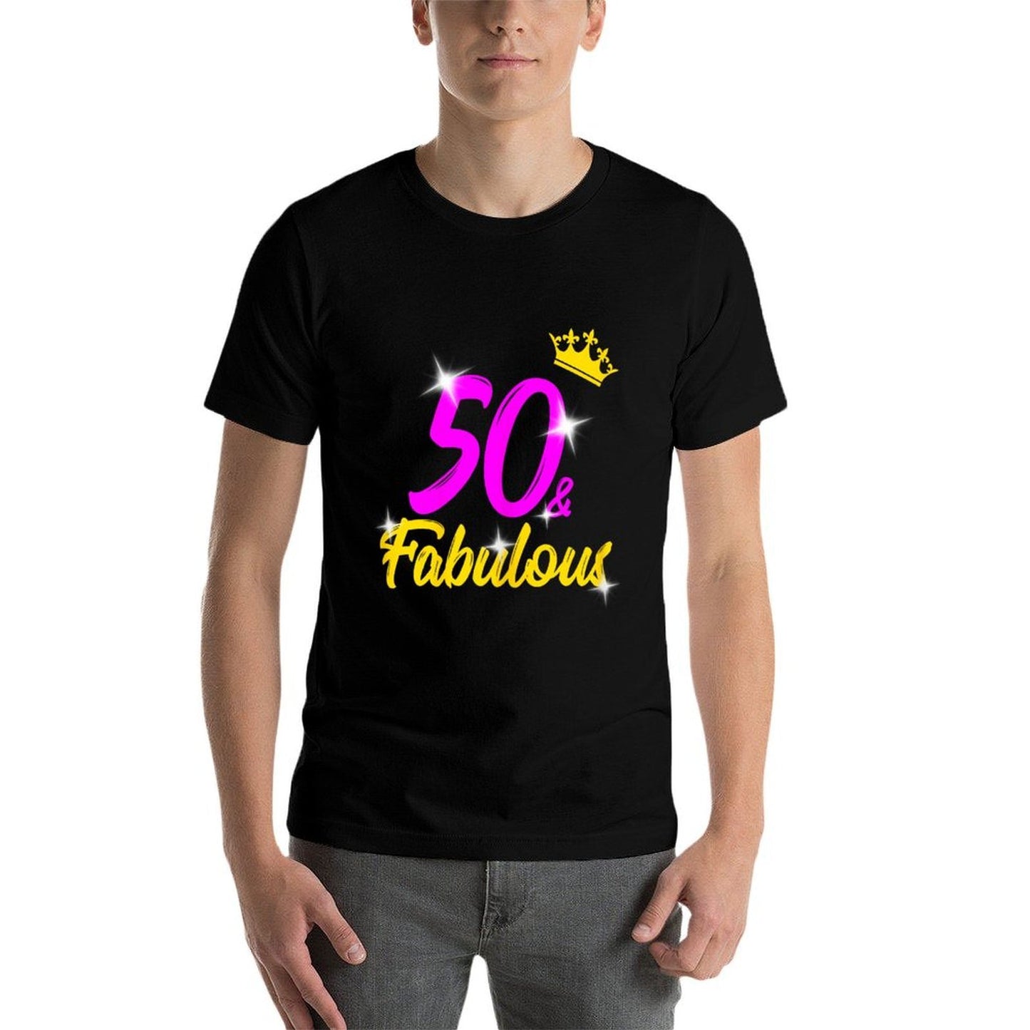 Womens 50 And Fabulous Queen 50th Birthday Gift Stretchy T-Shirt