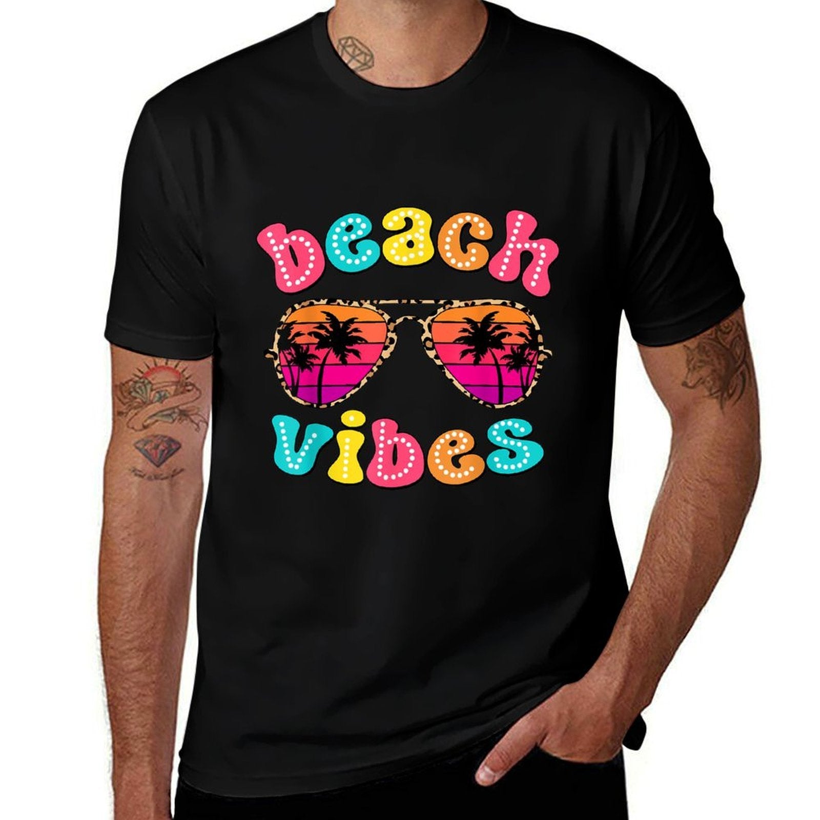 Beach Vibes Summer Sunglasses Retro Cute Girl Women Kid  Affordable Price T-Shirt