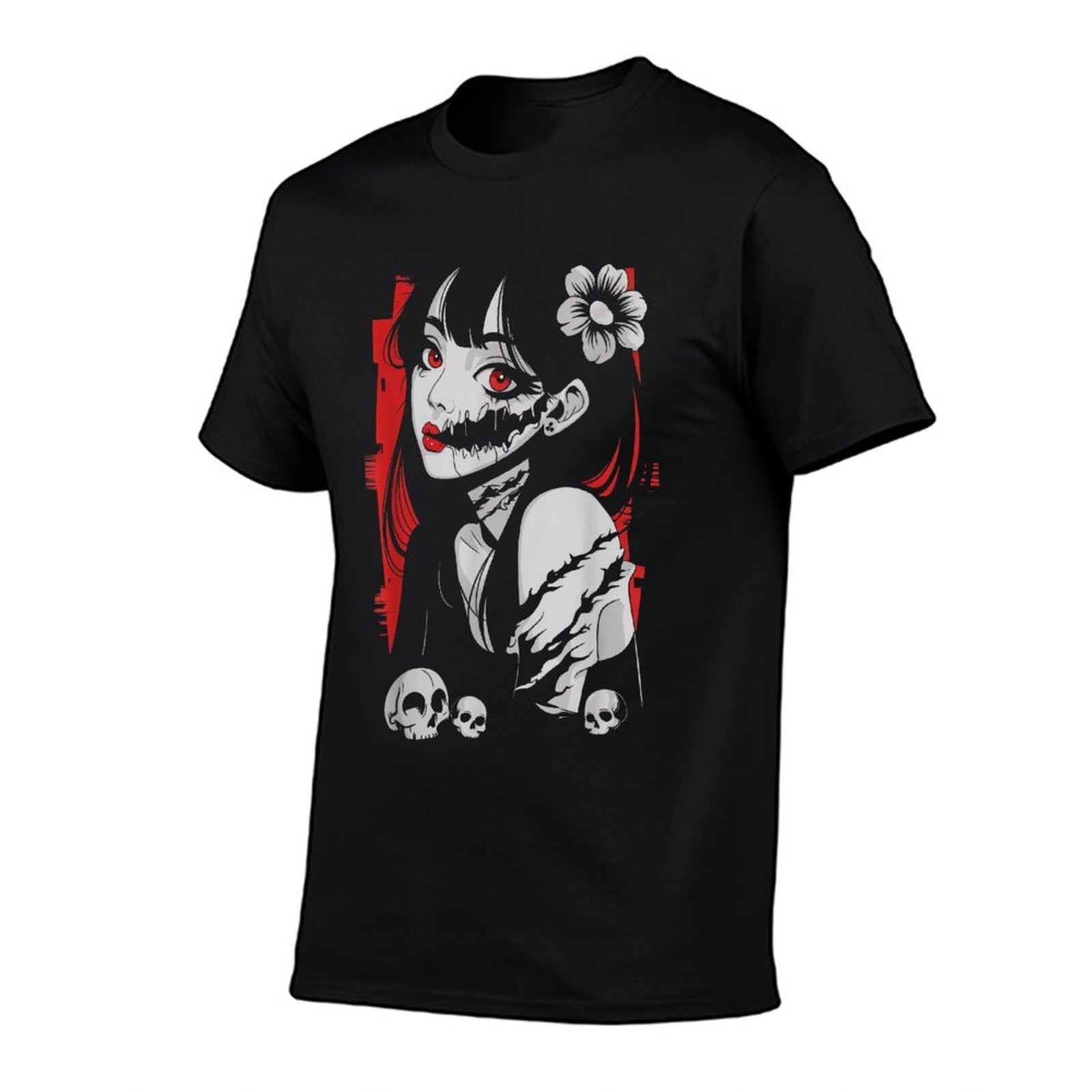 Horror Anime Manga Japan Kawaii Goth Gifts For Men Women Kid  Oversized Silhouette T-Shirt