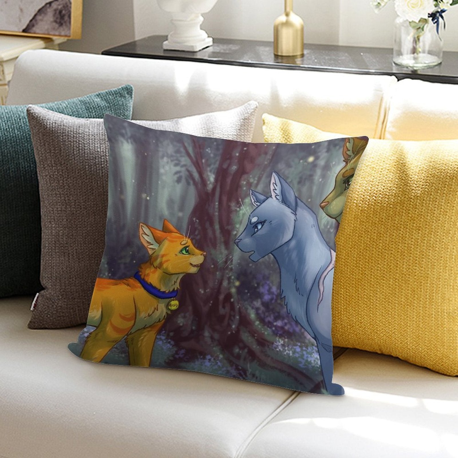 Warriors - Rusty Meets Bluestar Soft Washable Throw Pillow