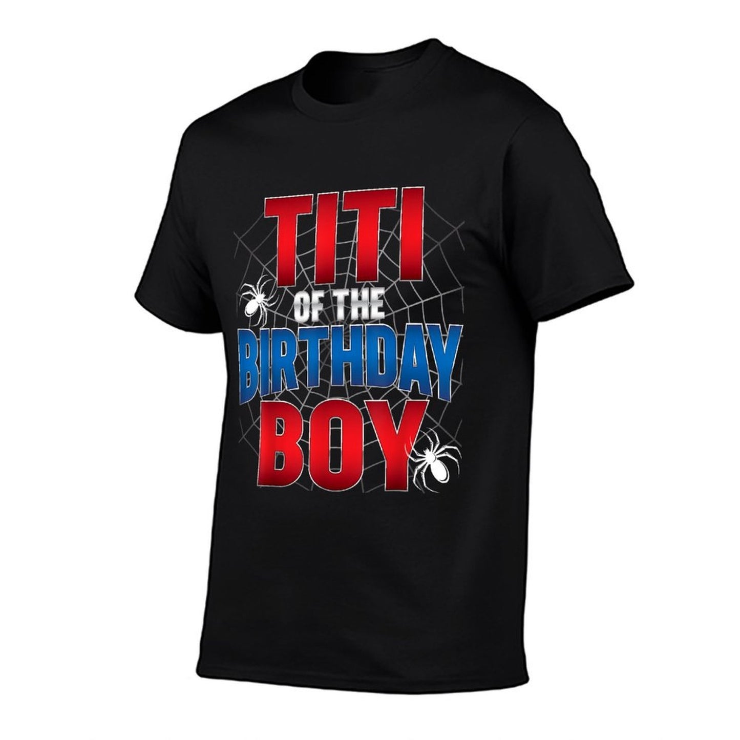 Titi Of Birthday Boy Costume Spider Web Birthday Party  Wrinkle-resistant T-Shirt
