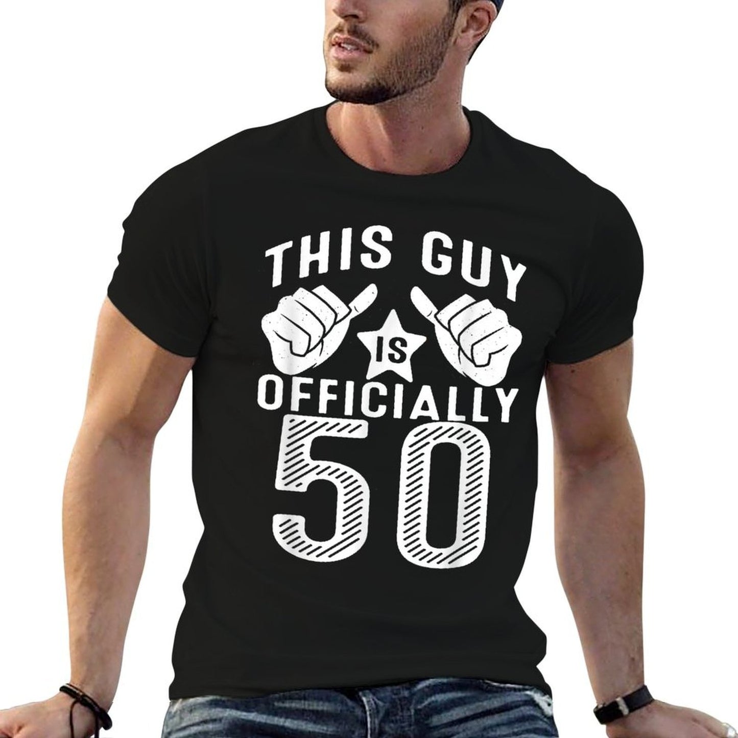 This Guy Is Officially 50 Years Old 50th Birthday  High-quality Stitching T-Shirt