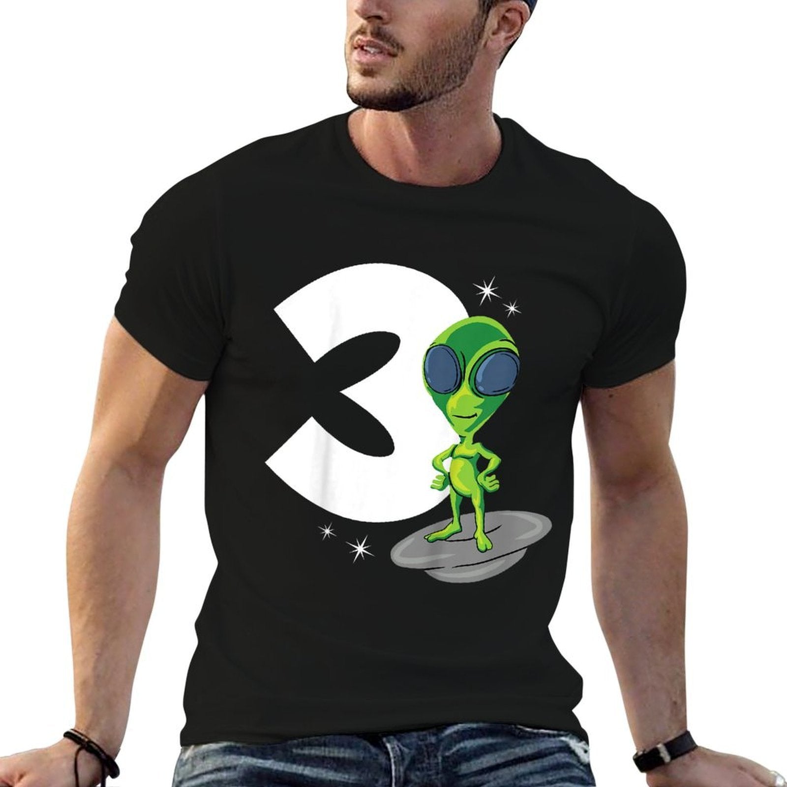 Kids 3 Years Old Boy Alien 3rd Birthday  Soft T-Shirt