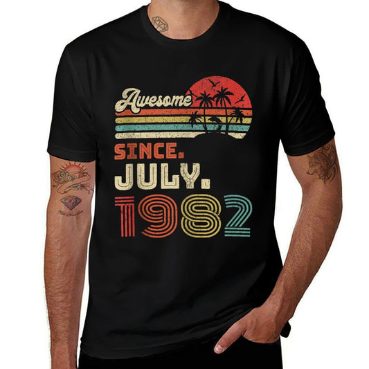 40 Year Old Awesome Since July 1982 40th Birthday  Easy-care T-Shirt