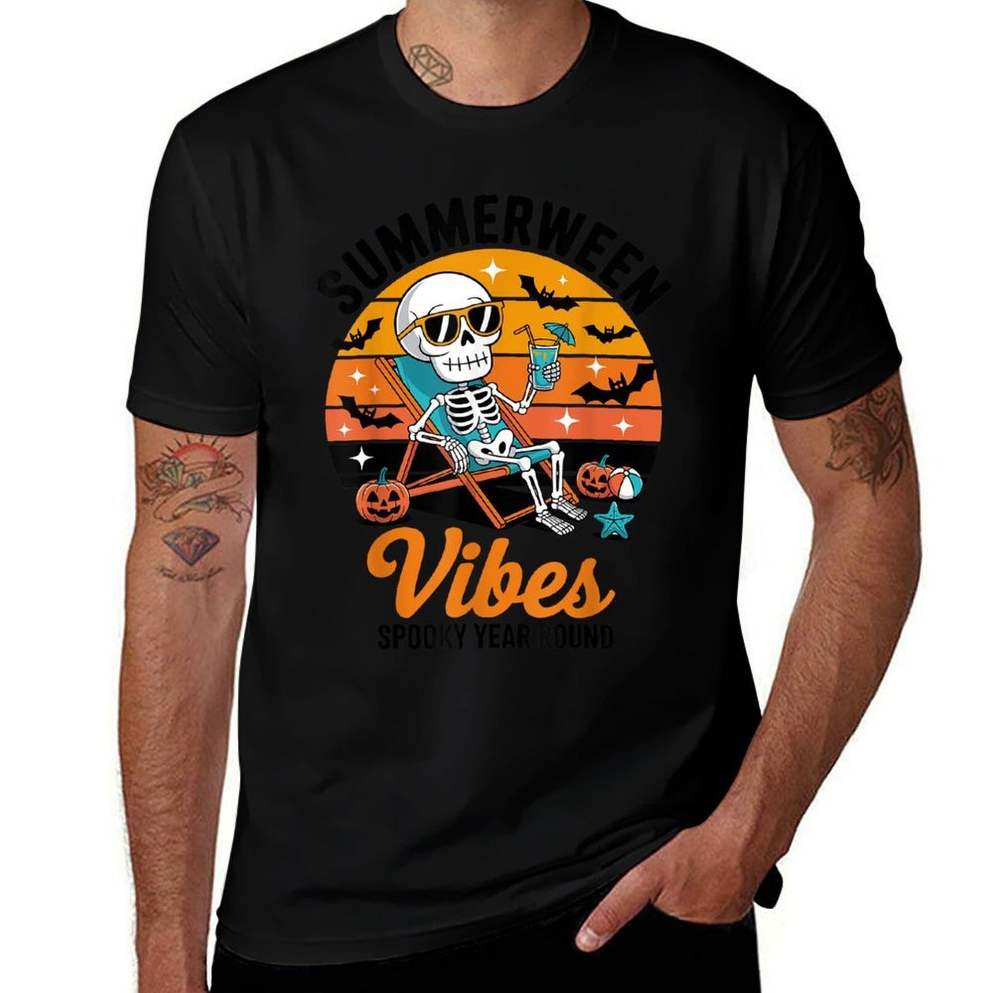 Summerween Vibes Spooky Year Round Halloween Spooky Summer Odor-resistant T-Shirt