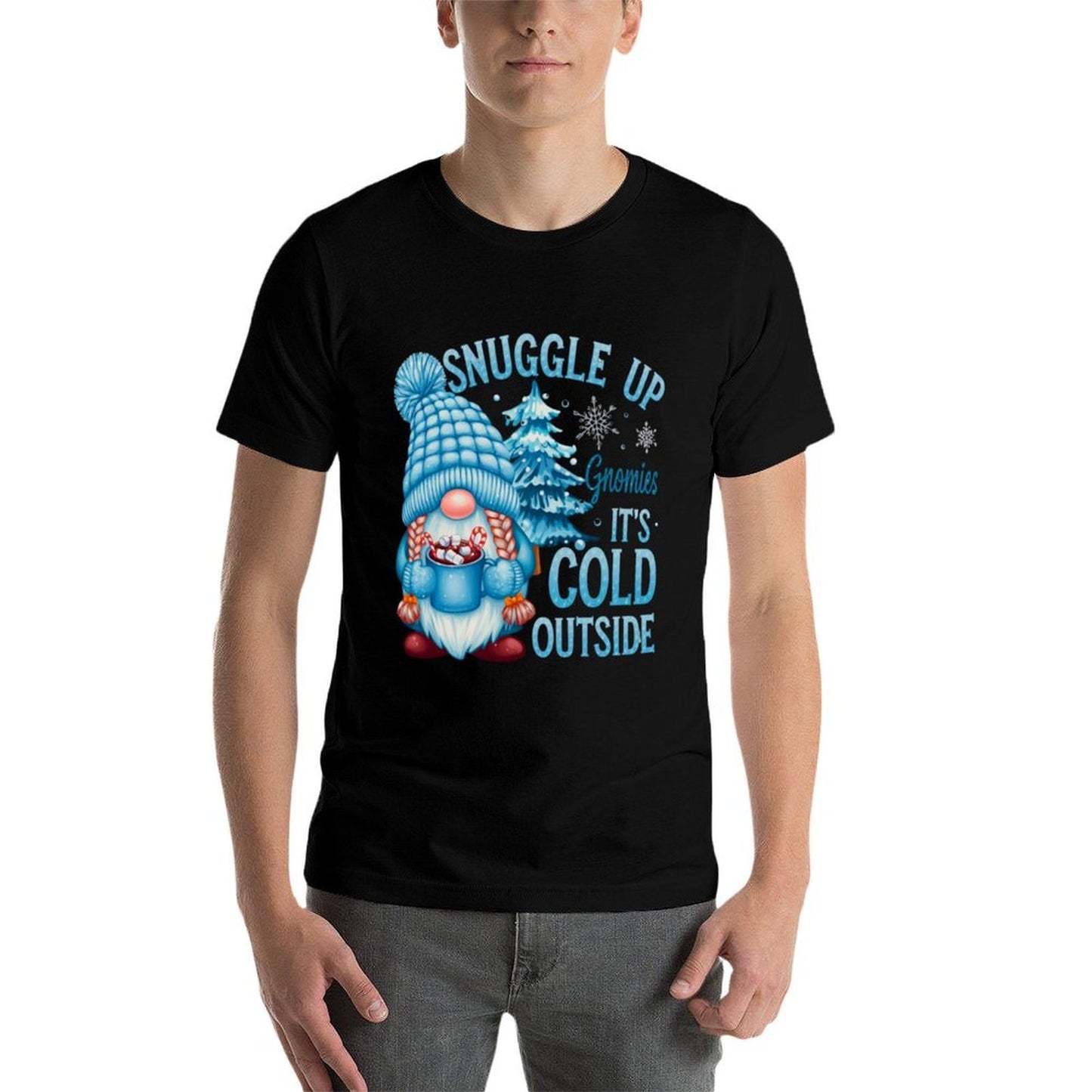 Snuggle Up Gnomies Its Cold Outside Cute Winter Gnome  Cotton T-Shirt