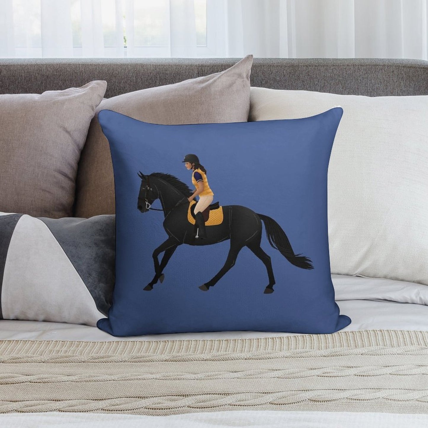 Zoe And Raven from Free Rein - Equine Rampaige Soft Warmth Comfort Throw Pillow