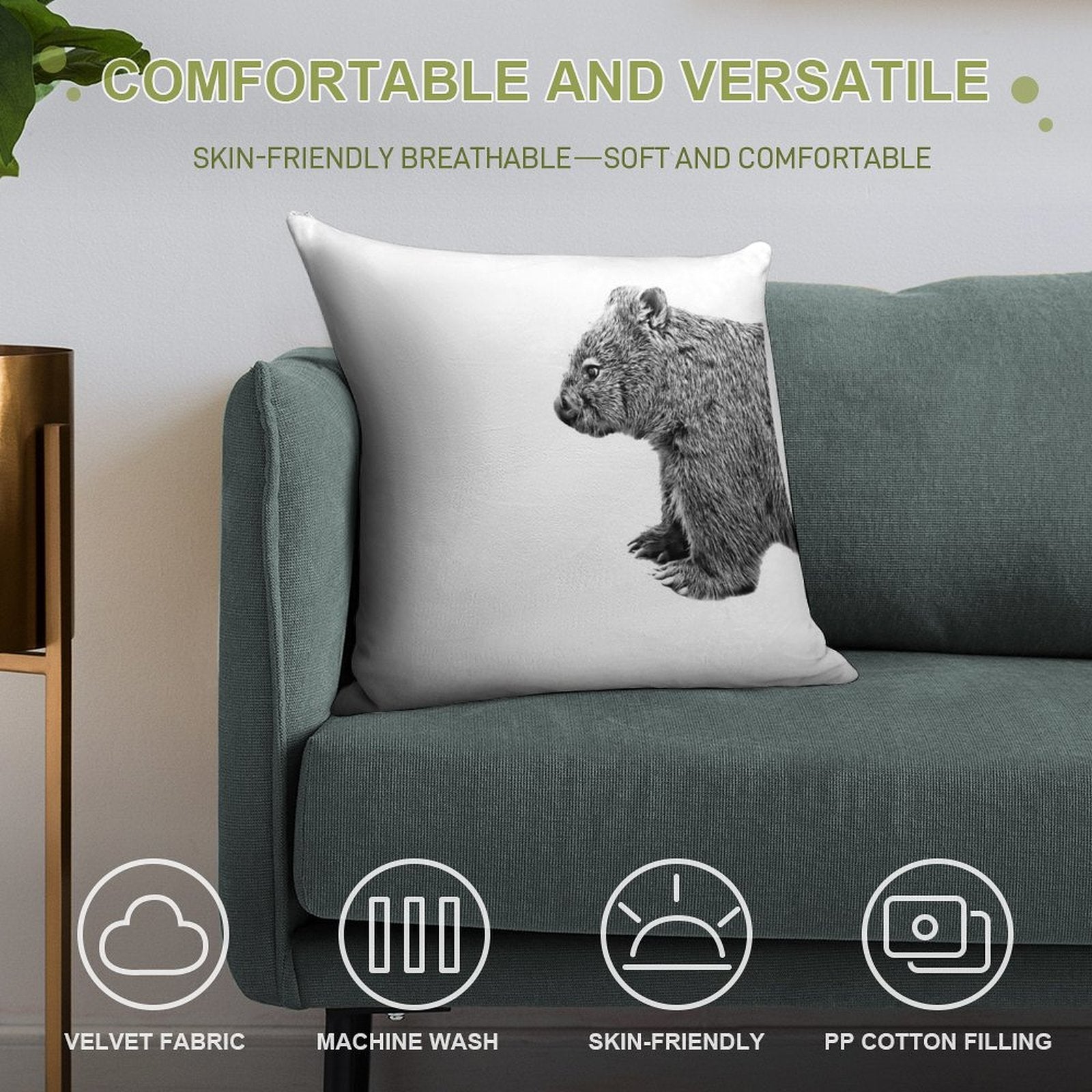 WombaT Soft Gift Ready Throw Pillow