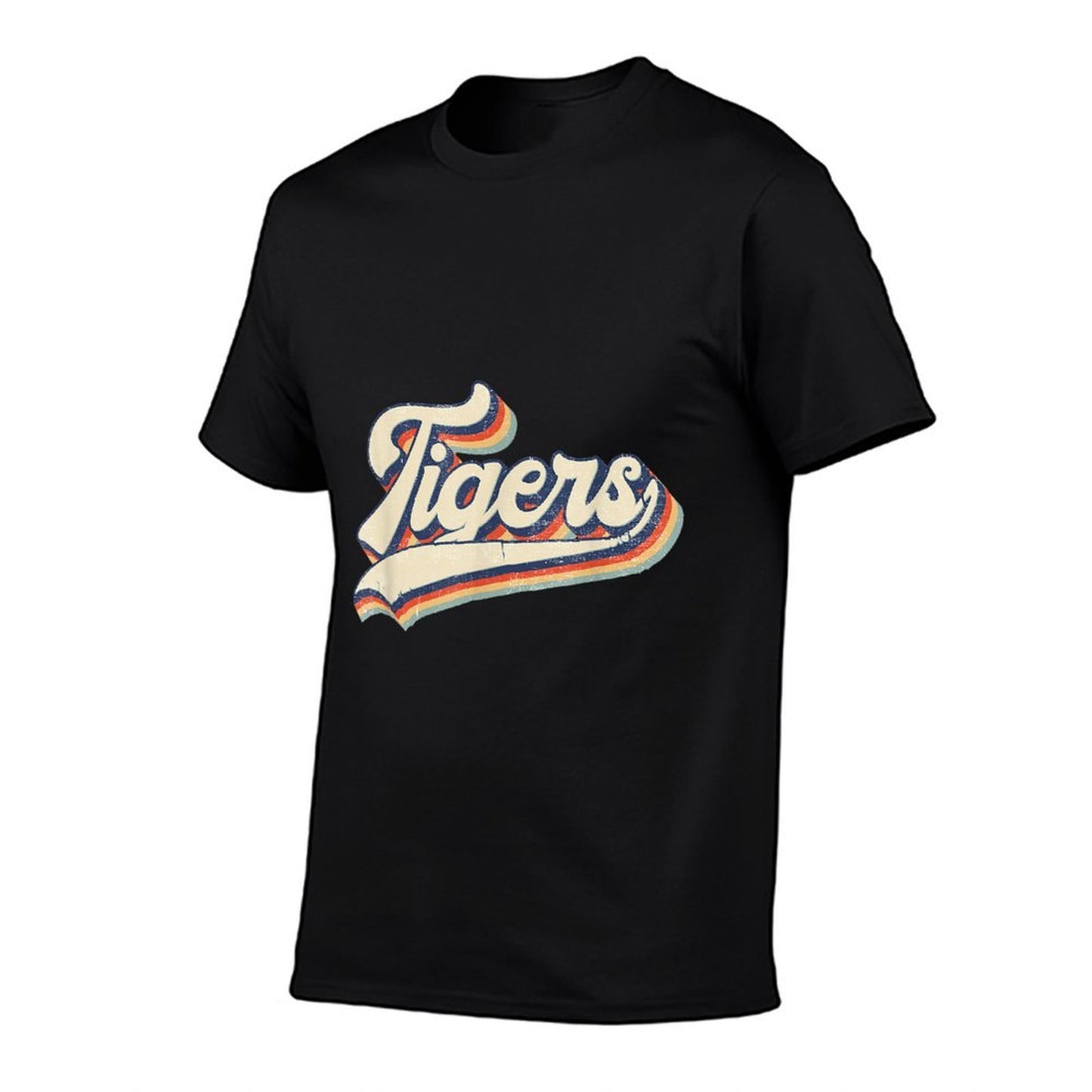 Vintage Tigers School Sports Name Retro Gift Men Women Boys Ribbed Collar T-Shirt