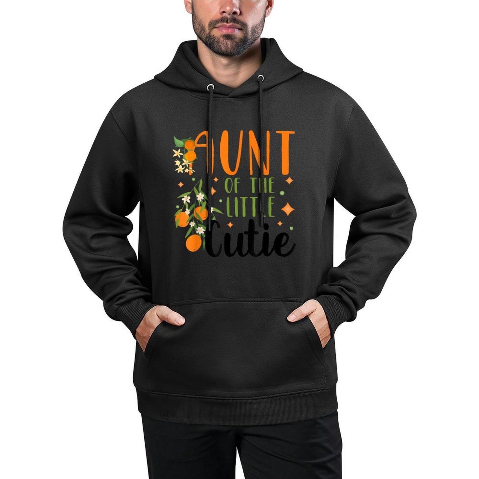 Aunt Little Cutie Baby Shower Orange 1st Birthday Party Durable Construction Hoodie