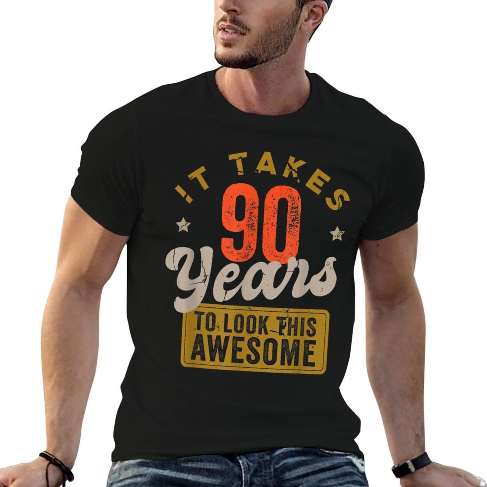 Awesome 90 Year Old - Vintage 90th Birthday  Polyester Blend T-Shirt