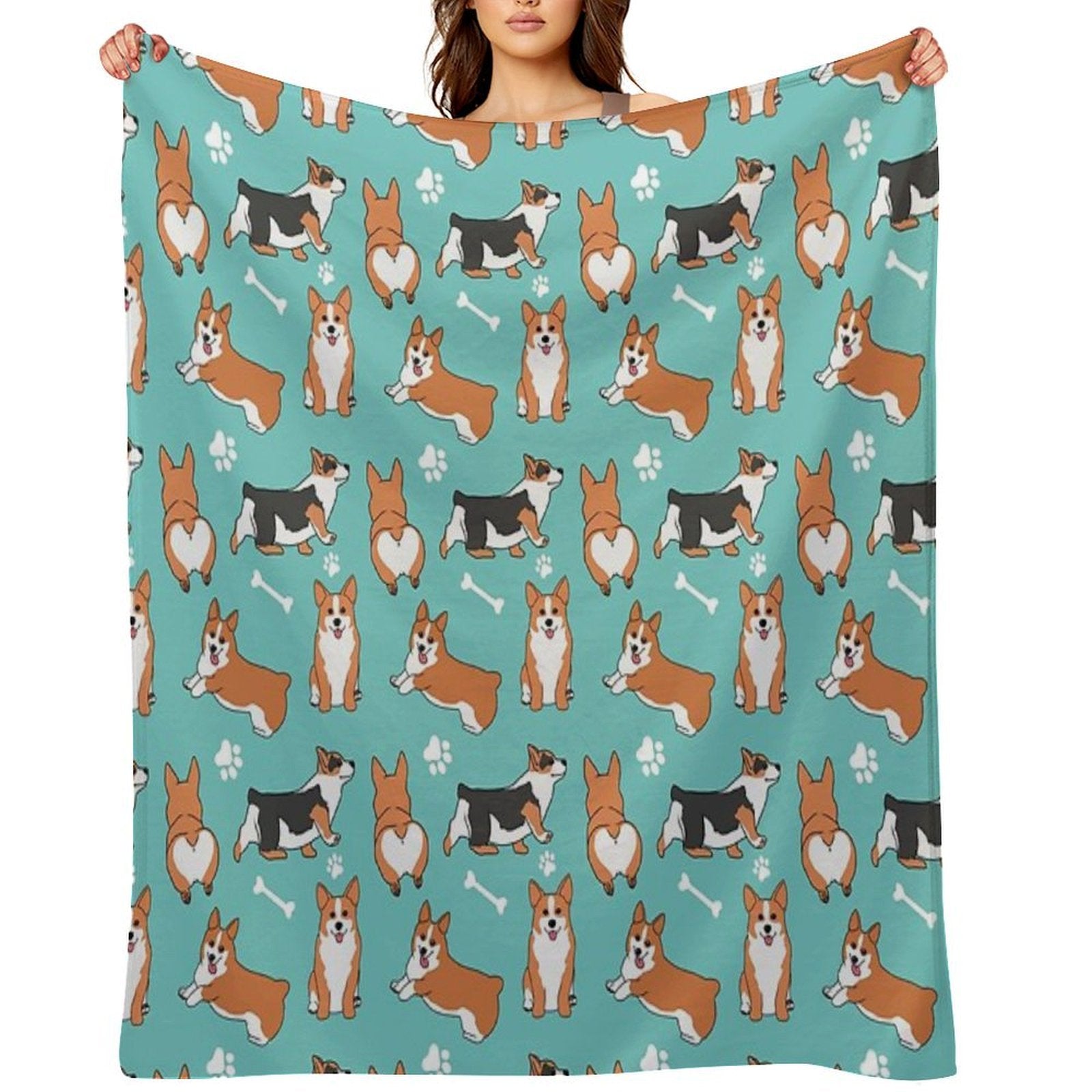 Corgi Pattern Premium Throw Blanket