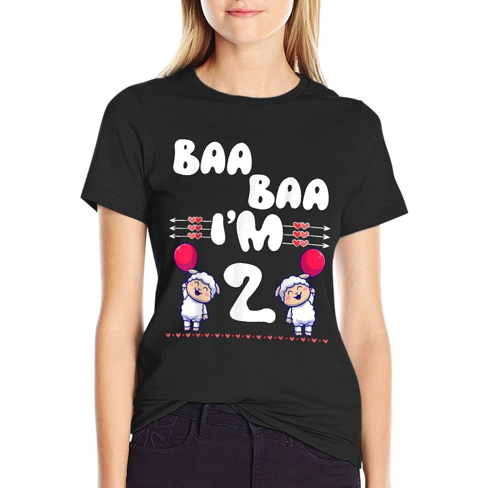 Baa Baa I'm 2 Farm Sheep Theme Party Two Year Birthday  Stretchy T-Shirt