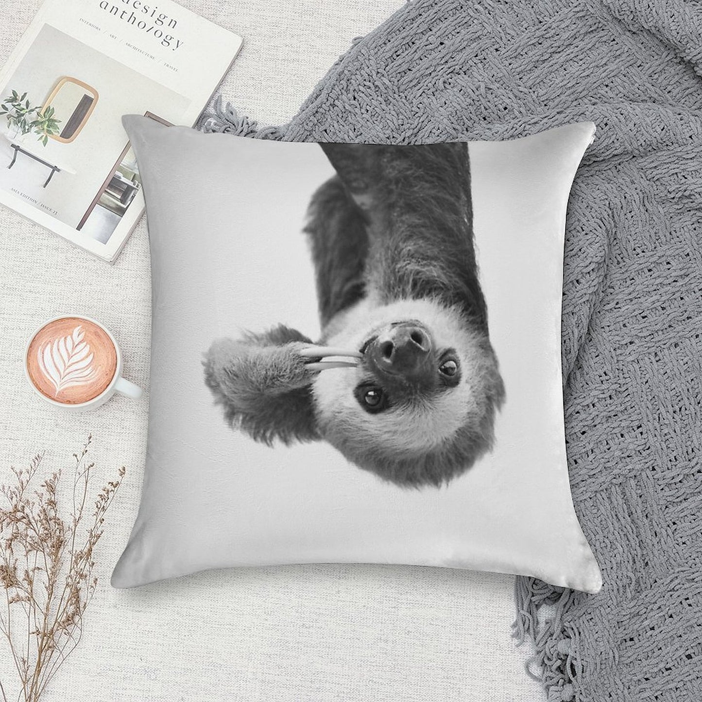 Sloth Soft Durable Construction Throw Pillow