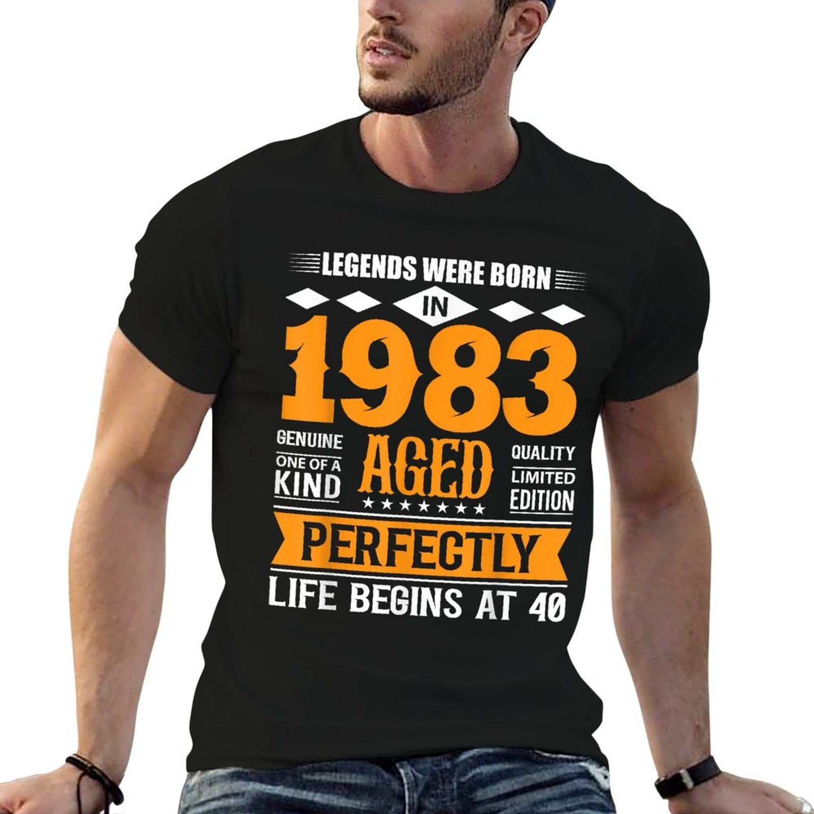 40th Birthday Legends Born In 1983 Birthday Design  Slim-fit Cut T-Shirt