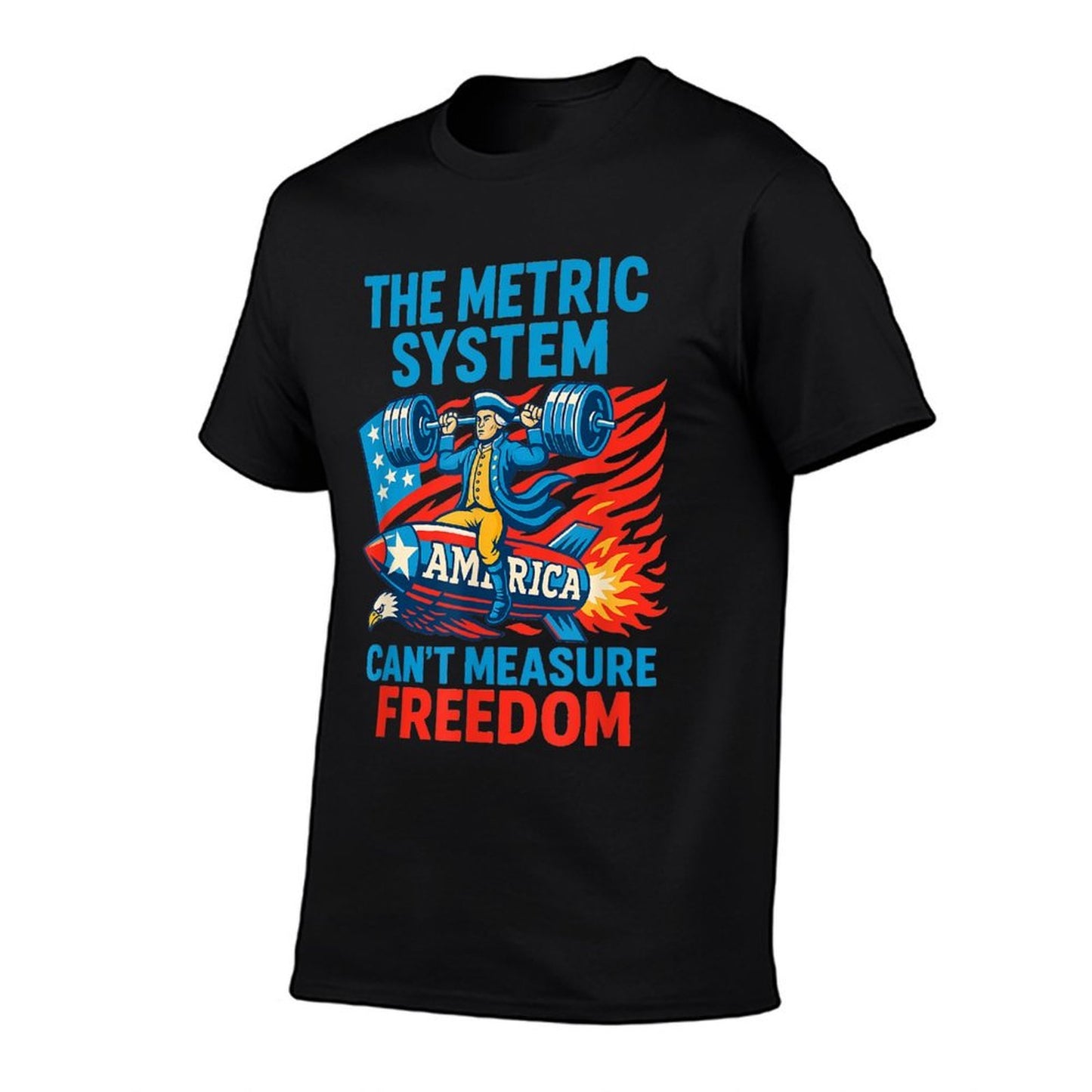 The Metric System Cant Measure Freedom Eagle USA Meme Cotton T-Shirt