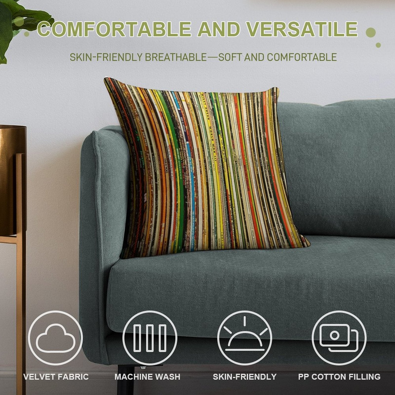 Reggae Record Vinyl Sleeves Soft High-Density Material Throw Pillow