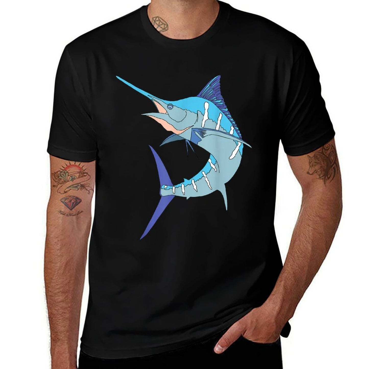 Swordfish Sport Fishing Marlin Sailfish Billfish Hobby Cotton T-Shirt