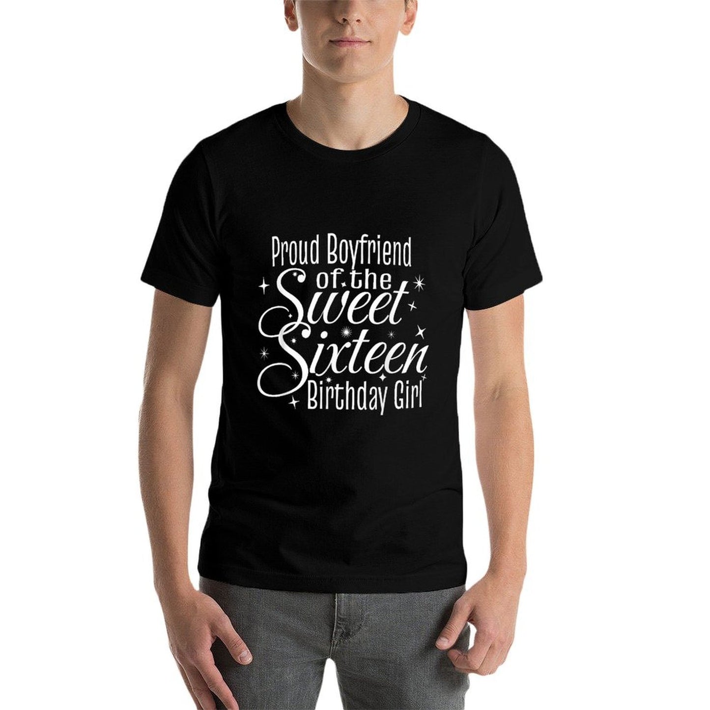 Sweet 16 Sixteen Birthday Girl Design Proud Boyfriend Party Graphic-printed T-Shirt