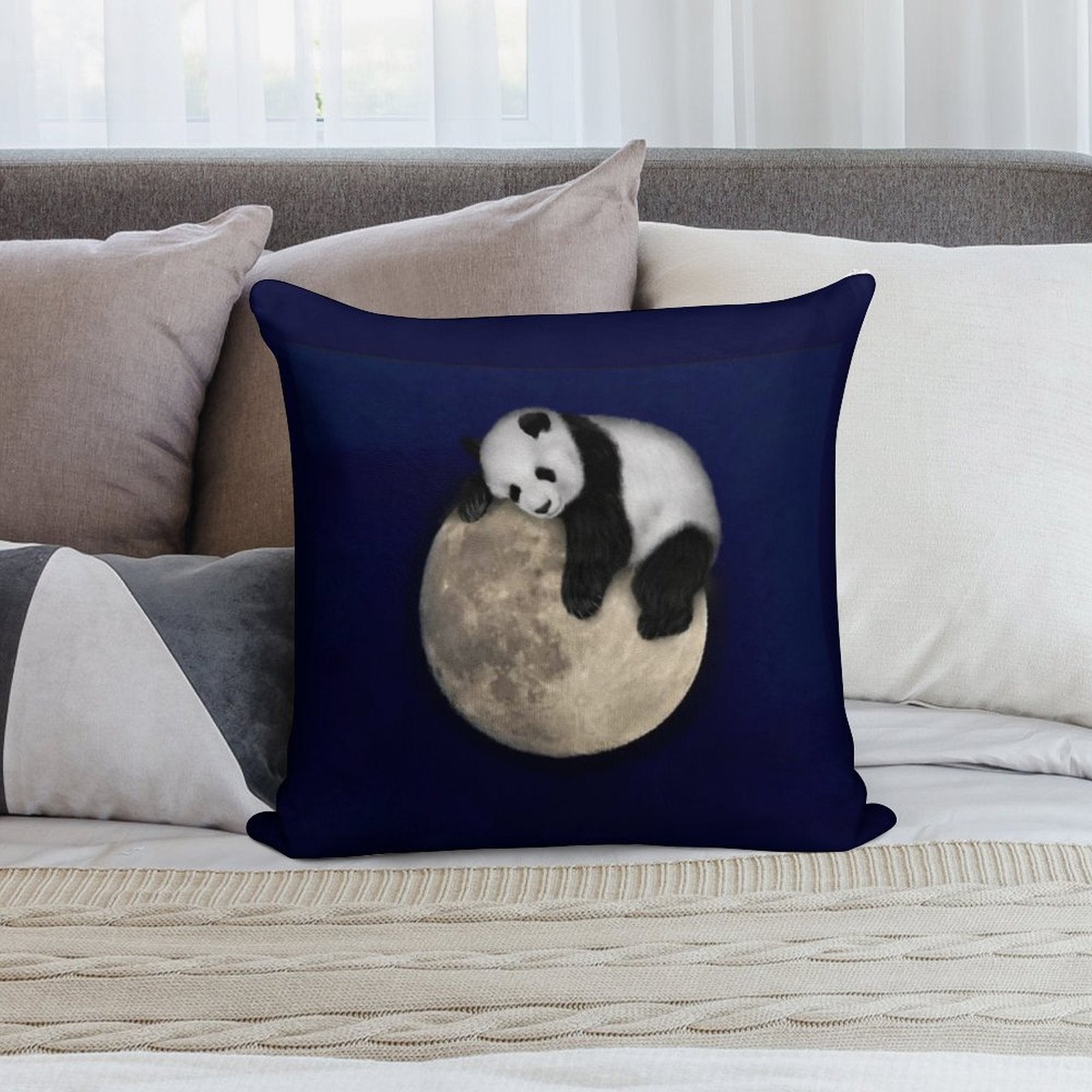 Sleeping on The Moon Soft Anti-Pilling Throw Pillow