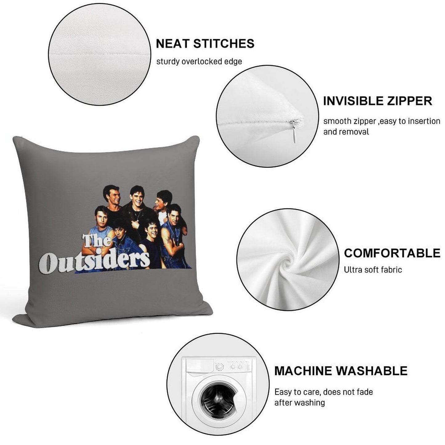 The Outsiders Soft Ultra-Soft Texture Throw Pillow