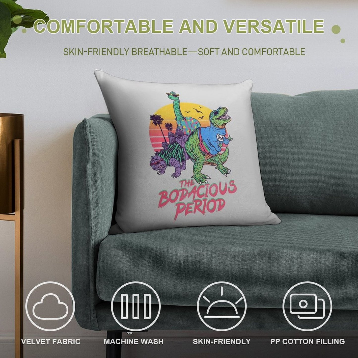 The Bodacious Period Soft Gift Ready Throw Pillow