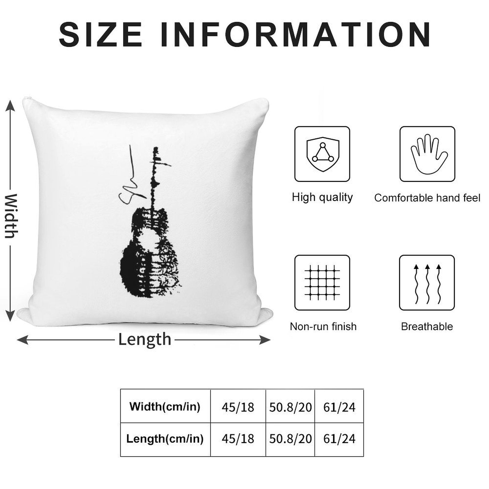 Signautre Guitar Soft Washable Throw Pillow