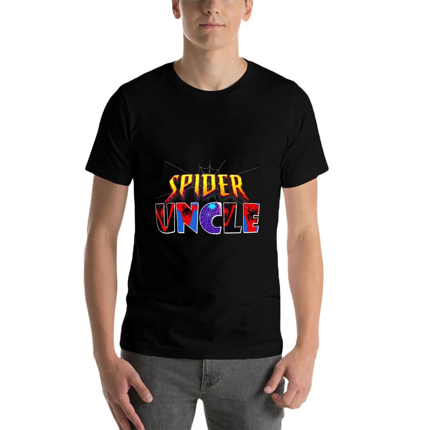Spider Uncle Design Fathers Day Matching Family Birthday Stretchy T-Shirt