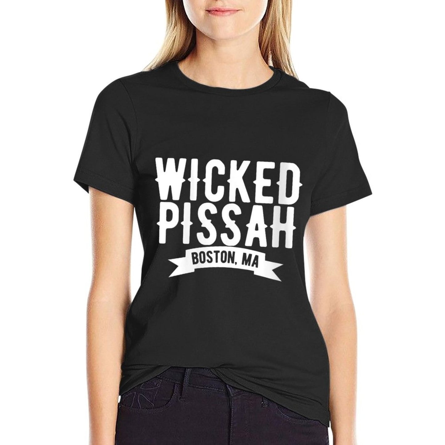 Womens Wicked Pissah Boston V-Neck Comfortable T-Shirt