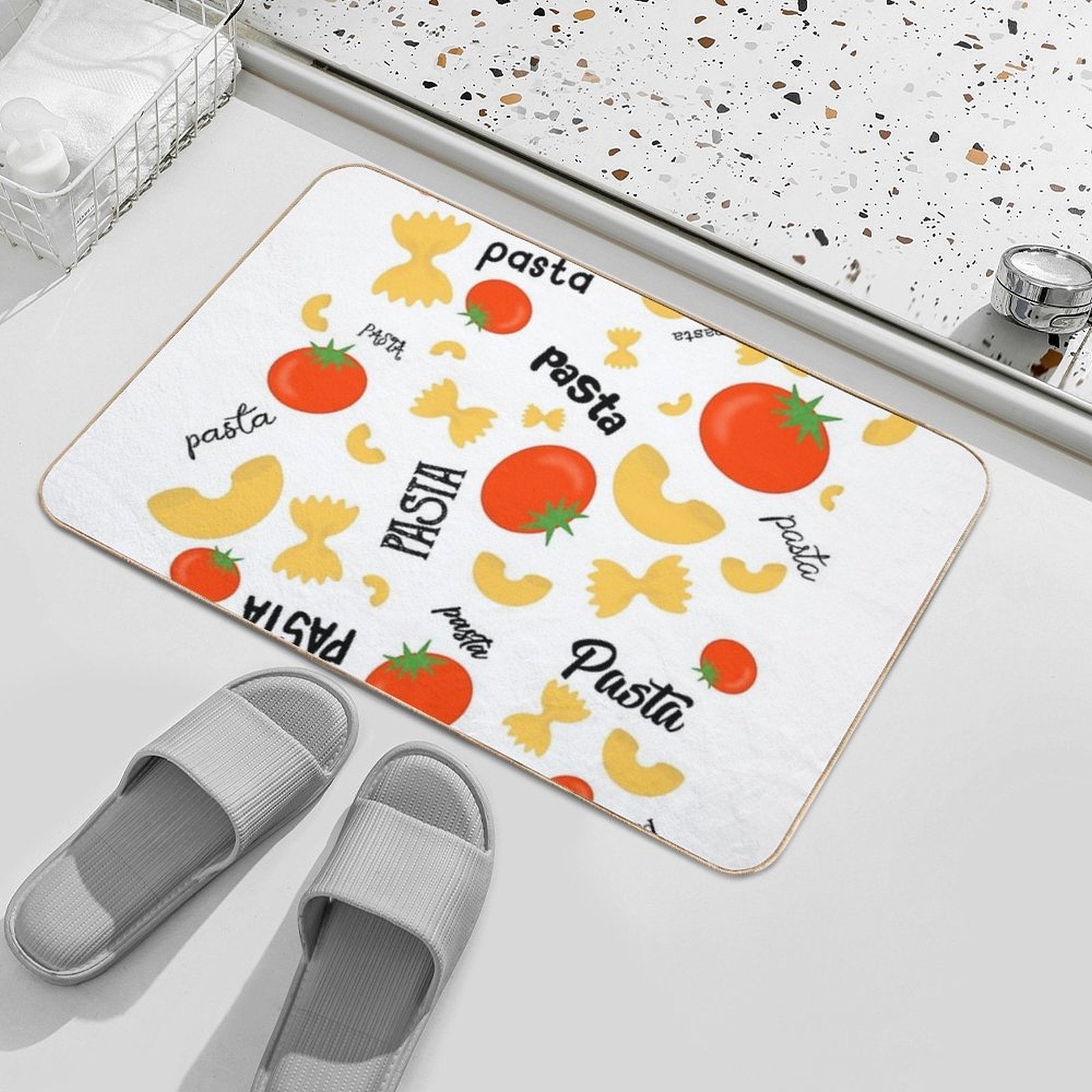Pasta Macaroni Tomato Italy Italian  Anti-Trip Bath Mat