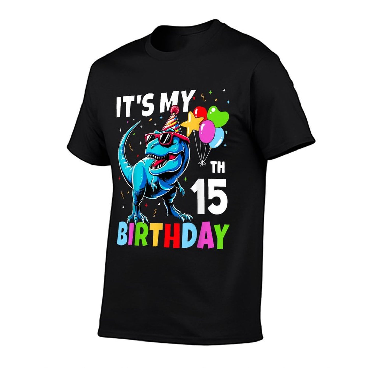 15th Birthday Boys 15yr 15 Year Old Dinosaur T-Rex Quick-drying T-Shirt