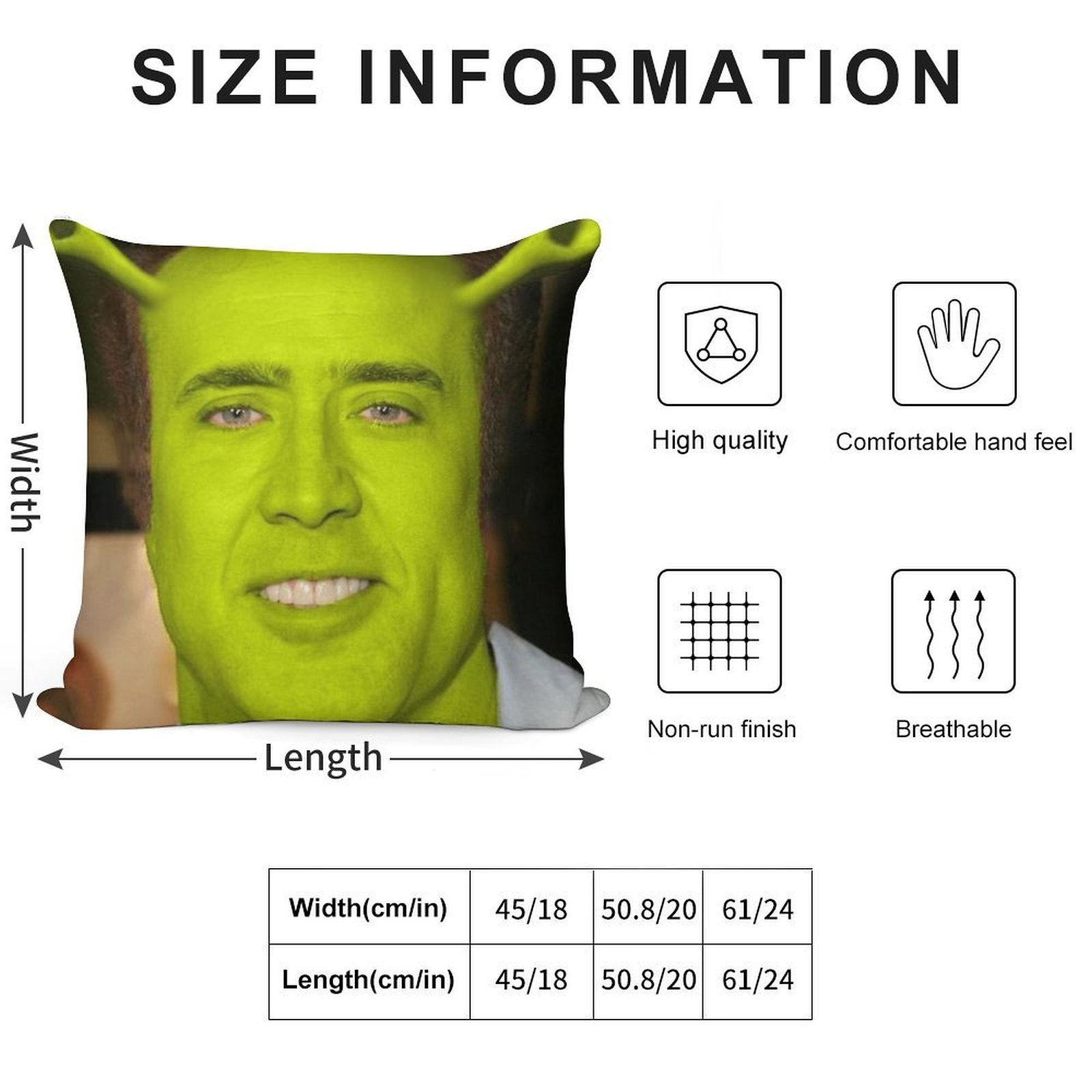 Nicolas Cage As Shrek Soft Anti-Pilling Throw Pillow